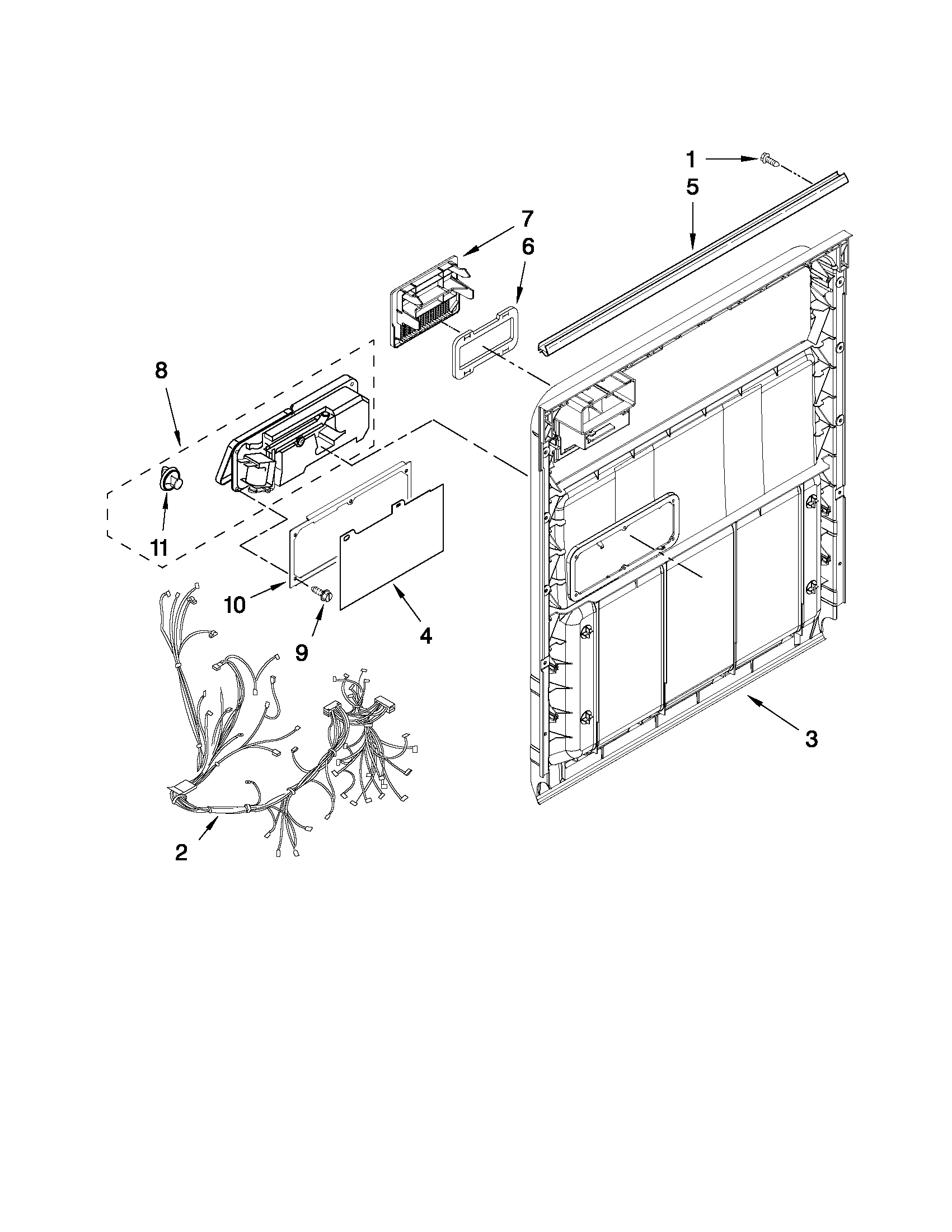 Maytag MDB4630AWS5 inner door parts diagram