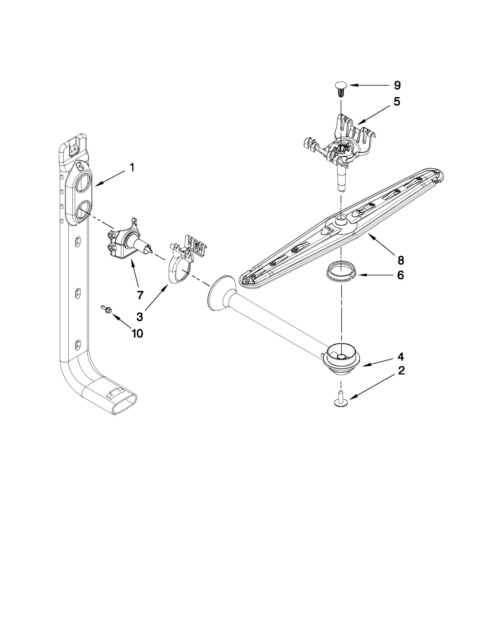 Maytag MDB4630AWS5 upper wash and rinse parts diagram