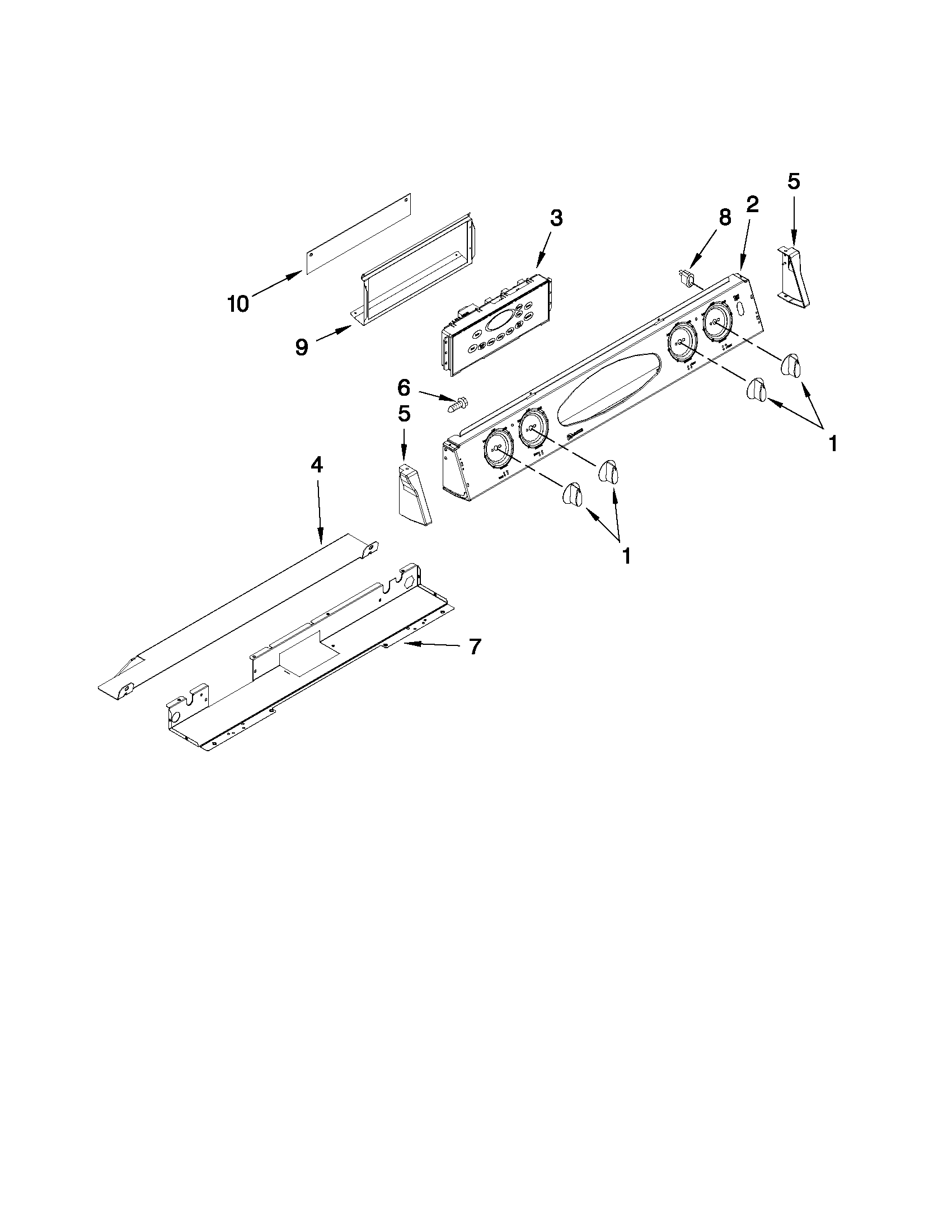 Maytag MGS5875BDS23 control panel parts diagram