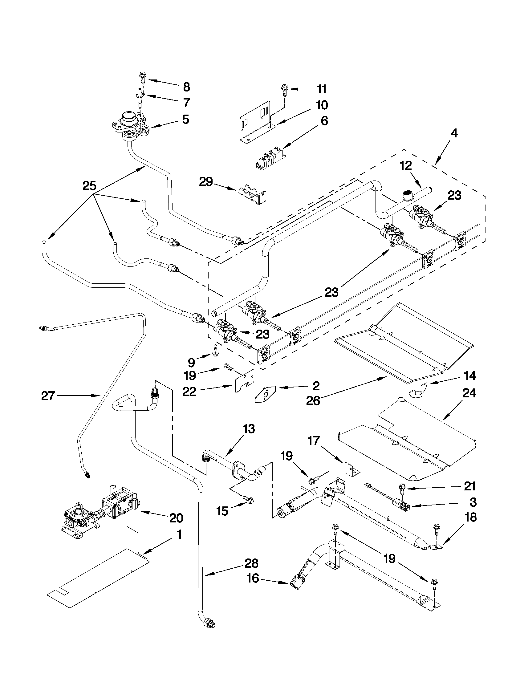 Maytag MGS5875BDS23 manifold parts diagram