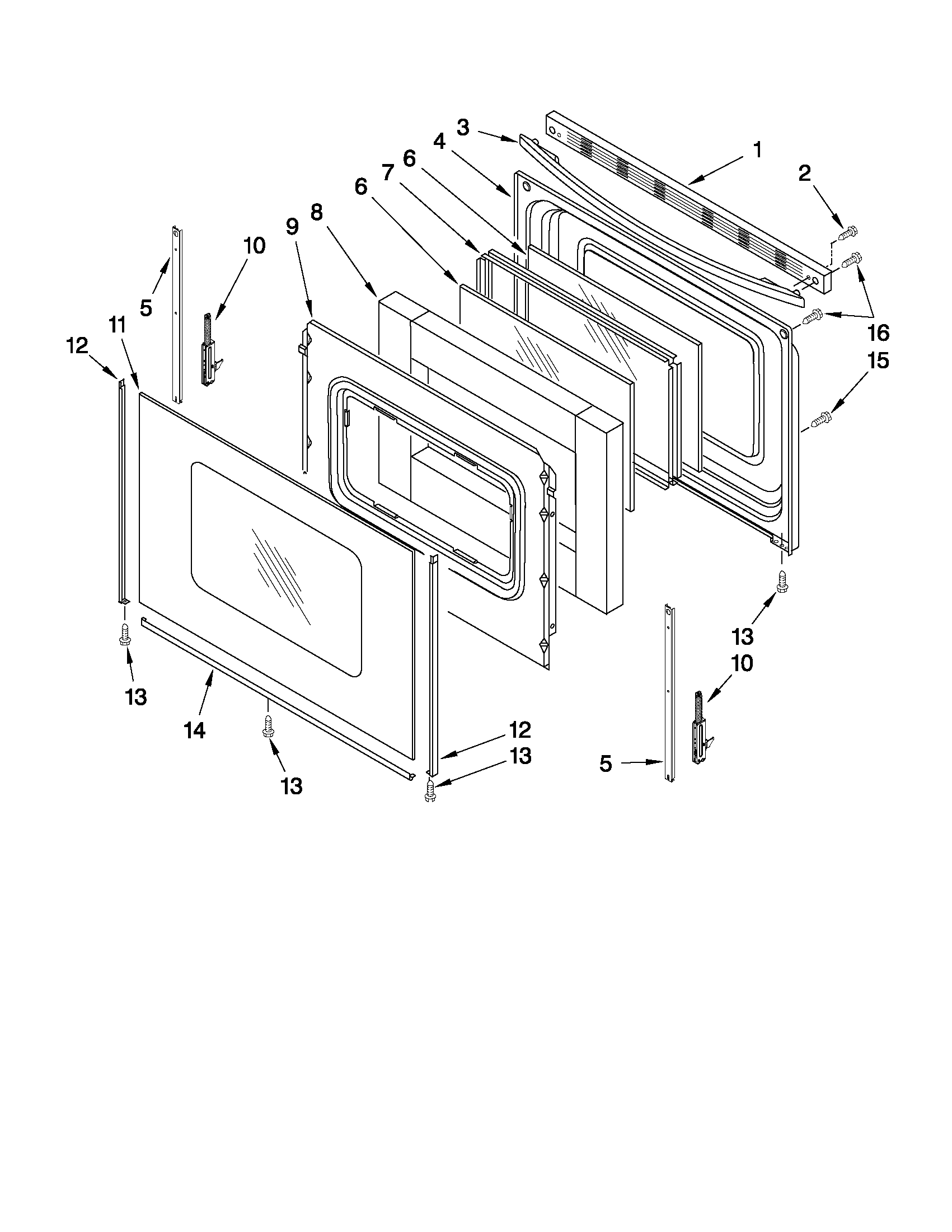 Whirlpool WFE361LVS1 door parts diagram