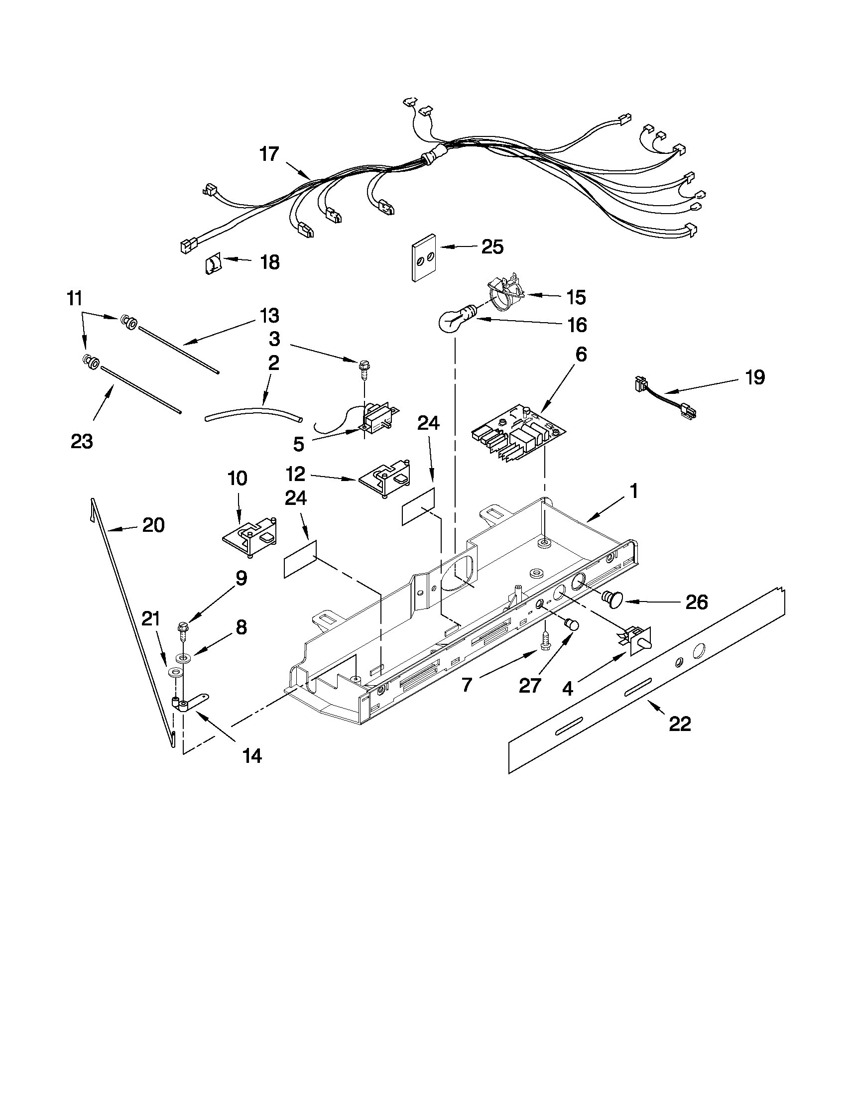 Whirlpool WSR25D2RYB00 control parts diagram