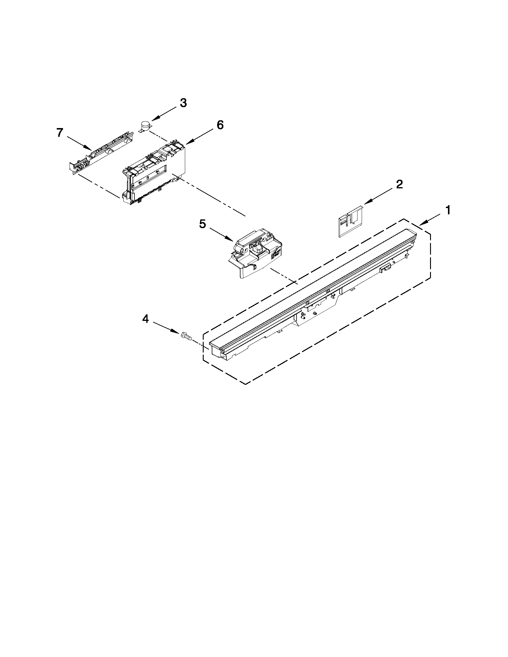 KitchenAid KUDE40FXSP4 control panel and latch parts diagram
