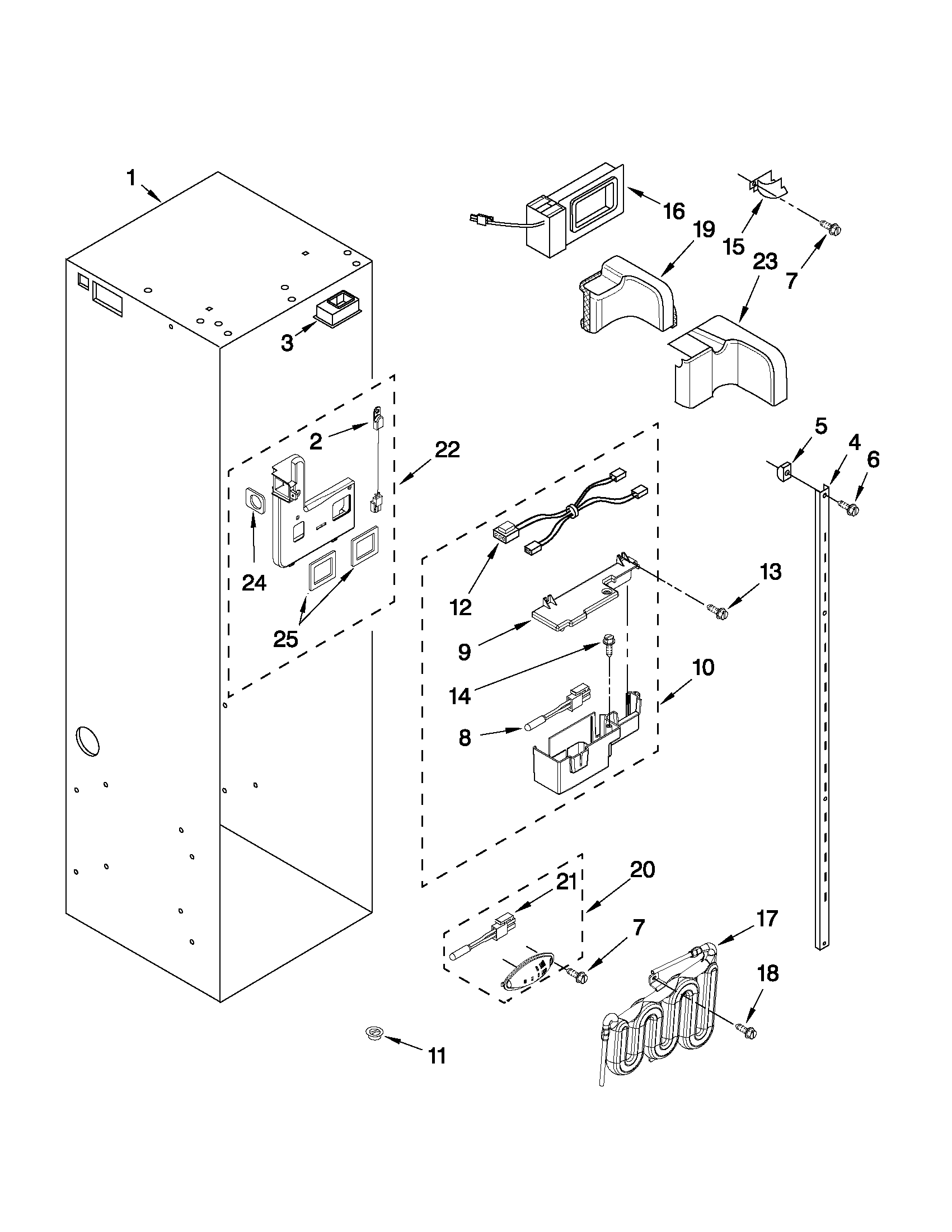 KitchenAid KSSO36QTX04 refrigerator liner parts diagram