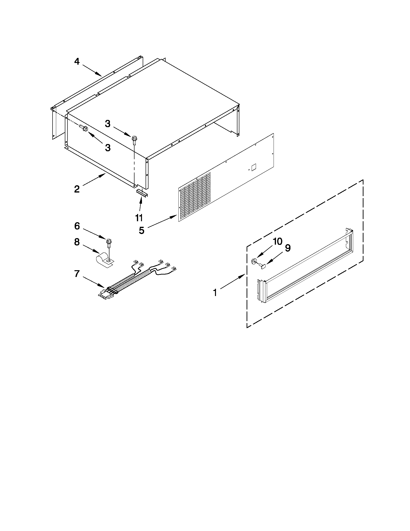 KitchenAid KSSO36QTX04 top grille and unit cover parts diagram