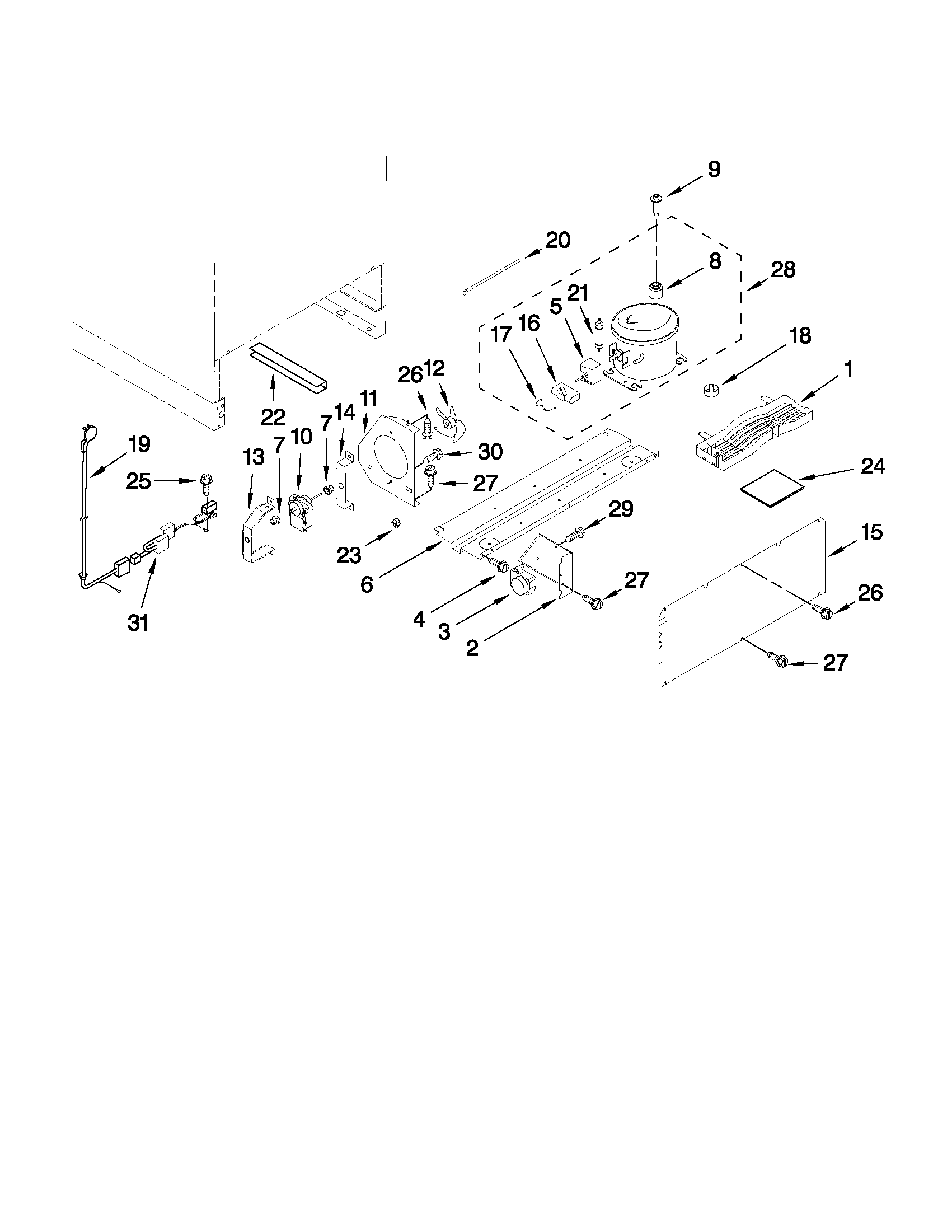 KitchenAid KURO24LSBX03 unit parts diagram