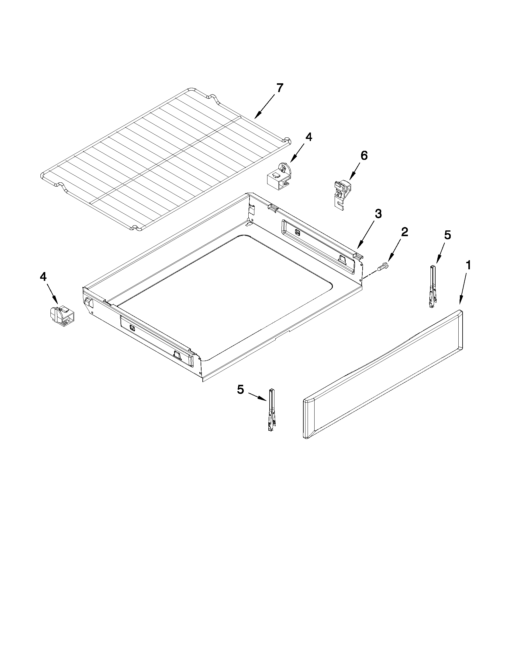 Maytag MER8670AS0 drawer and rack parts diagram