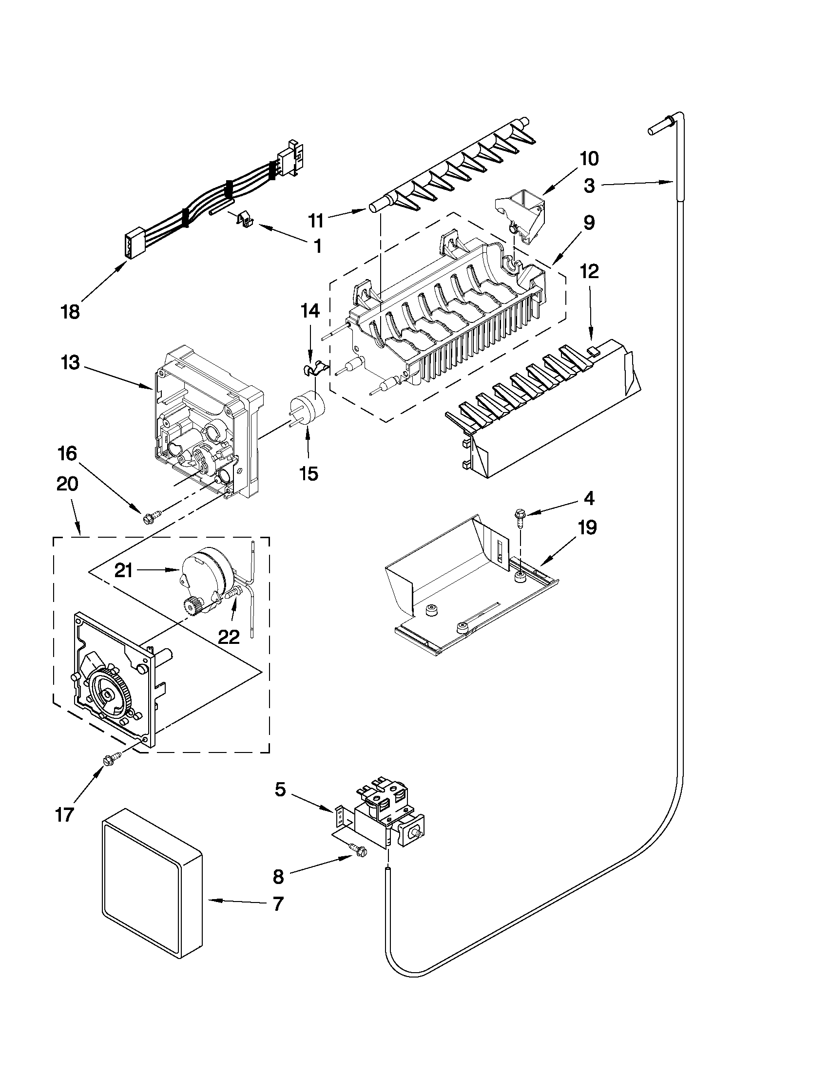 KitchenAid KSRG25FVMS04 icemaker parts diagram