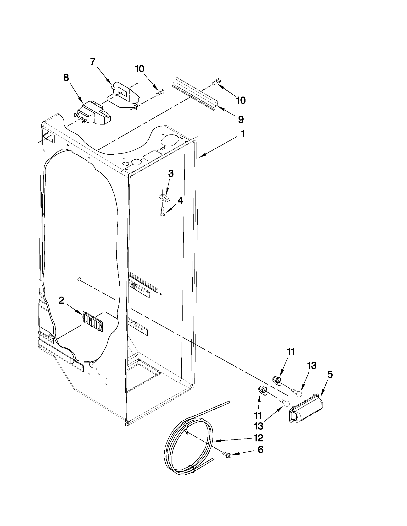 Whirlpool ED5GVEXVD06 refrigerator liner parts diagram