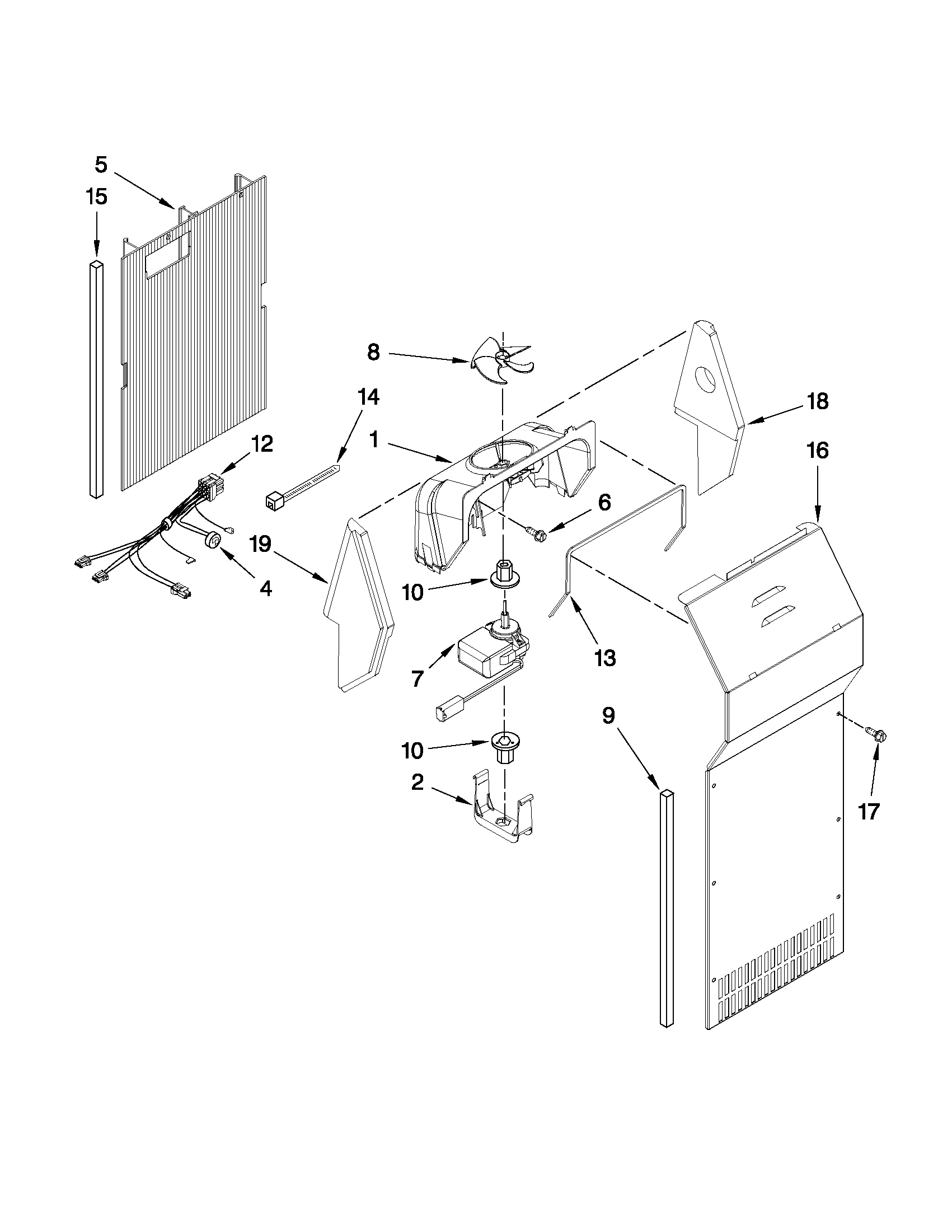 Whirlpool ED5GVEXVD06 air flow parts diagram