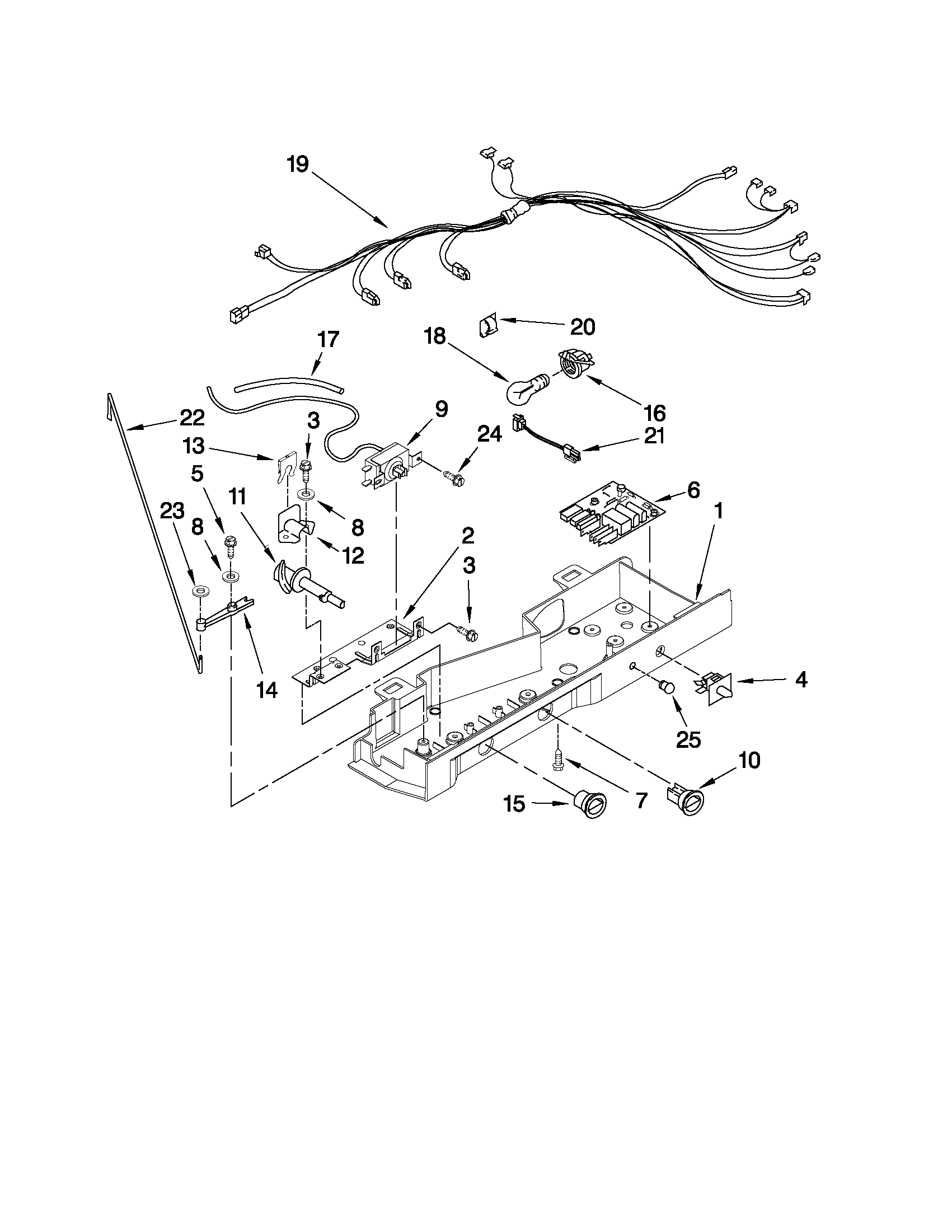 Whirlpool ED5GVEXVD06 control parts diagram