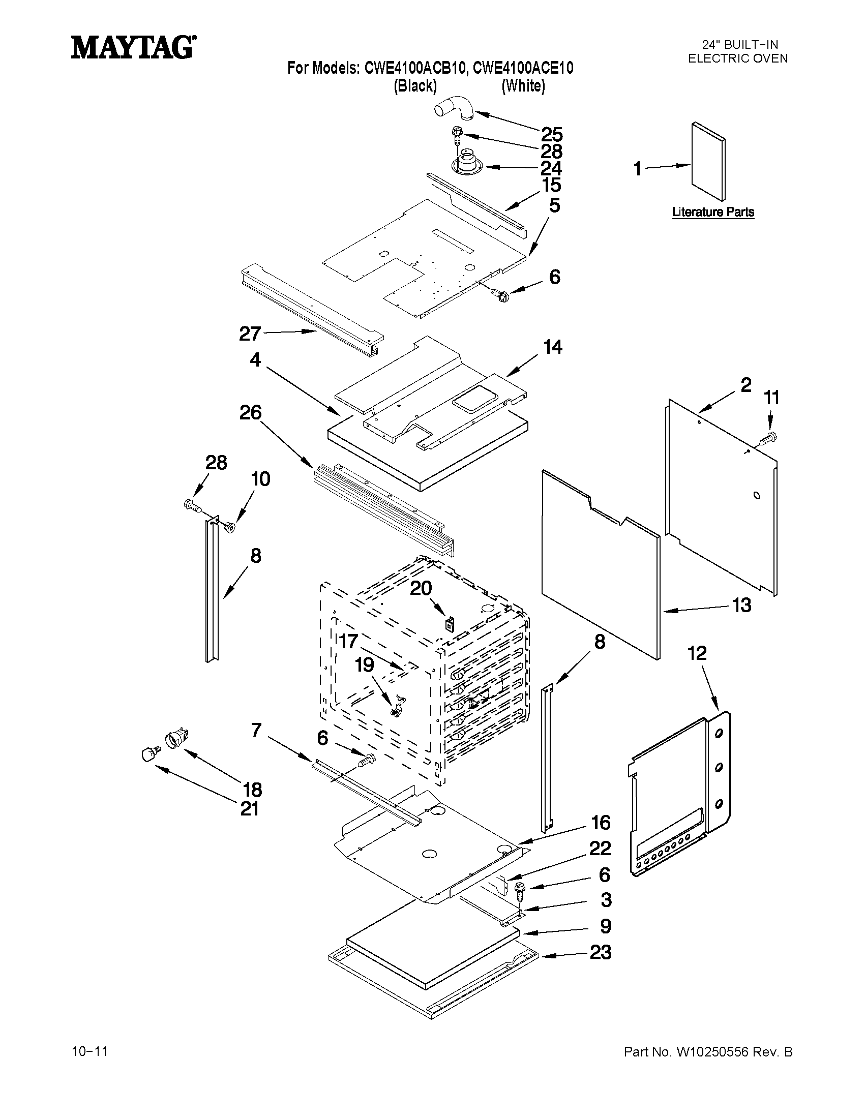 Maytag CWE4100ACE10 oven parts diagram