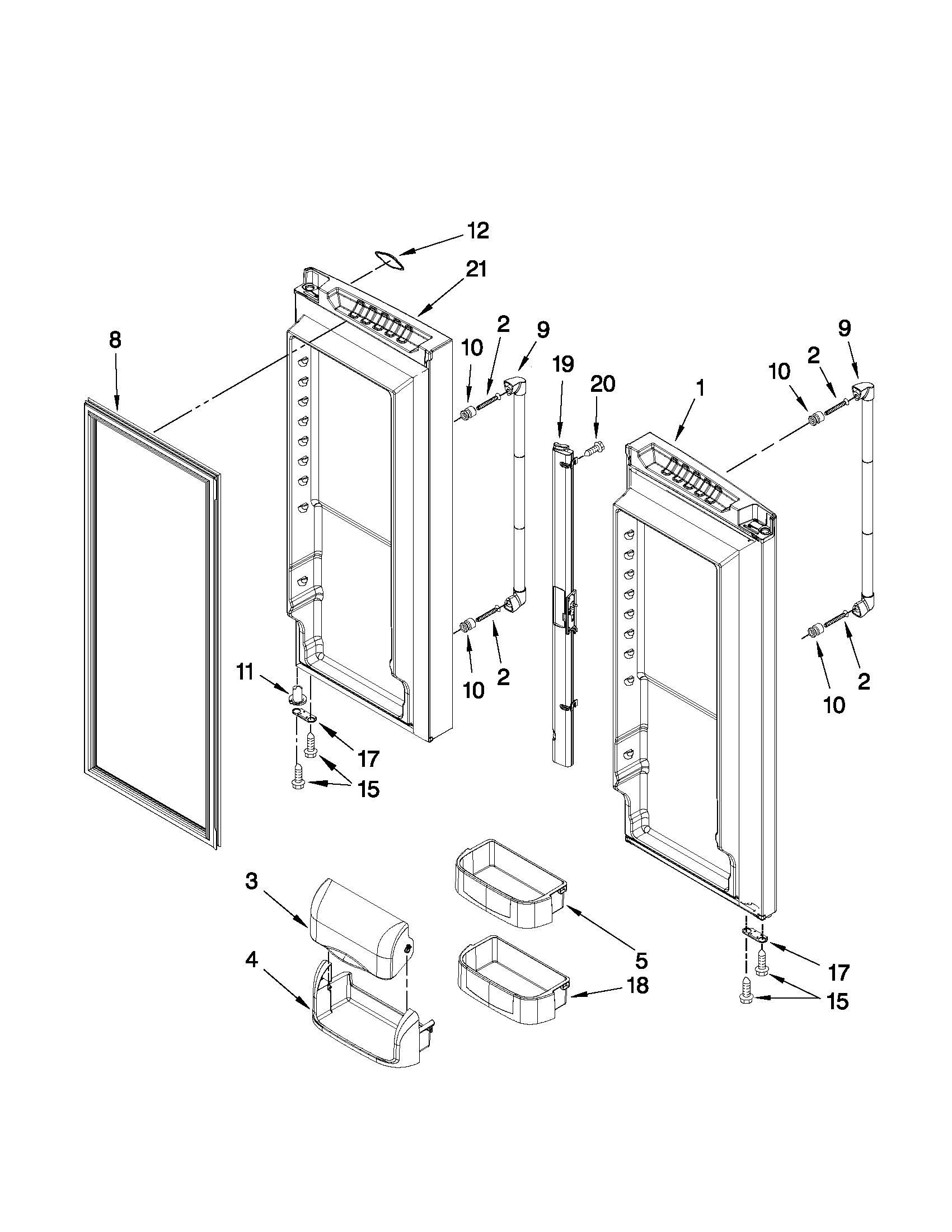 Jenn-Air JFC2290VEP4 refrigerator door parts diagram