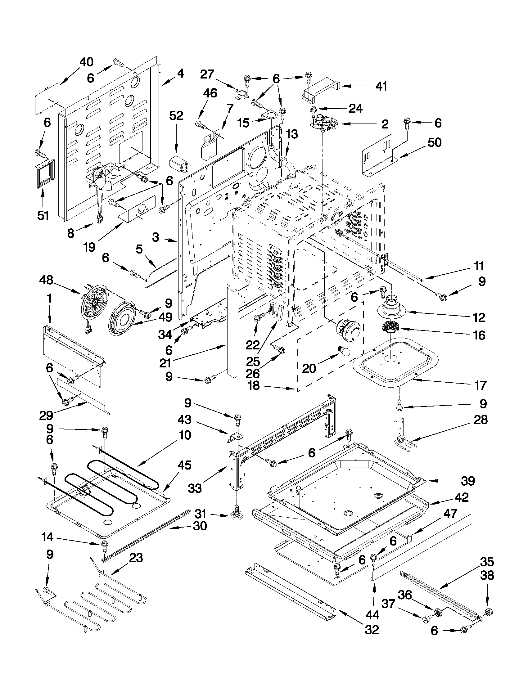 Maytag MES5875BCB21 chassis parts diagram