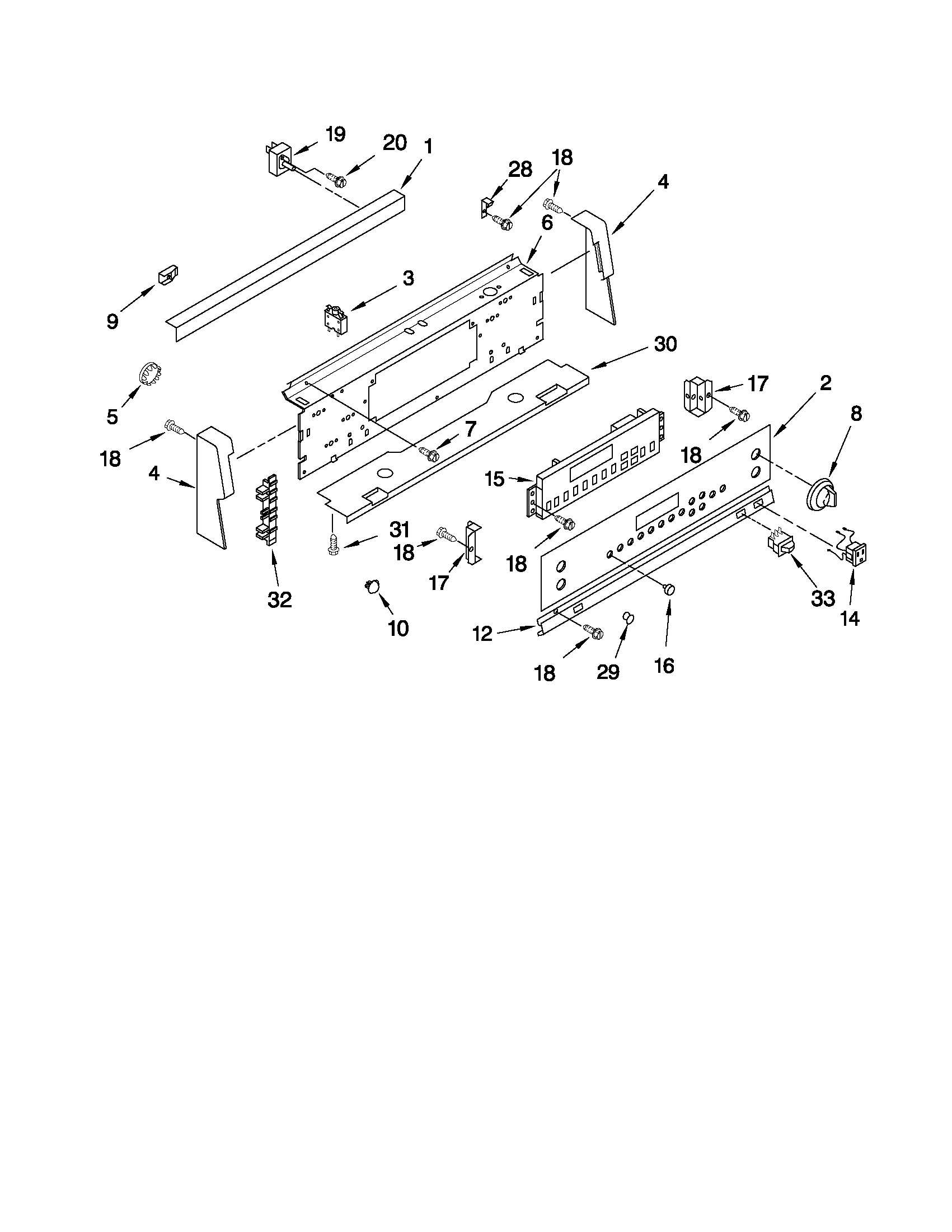 Whirlpool GJSP84902 control panel parts diagram