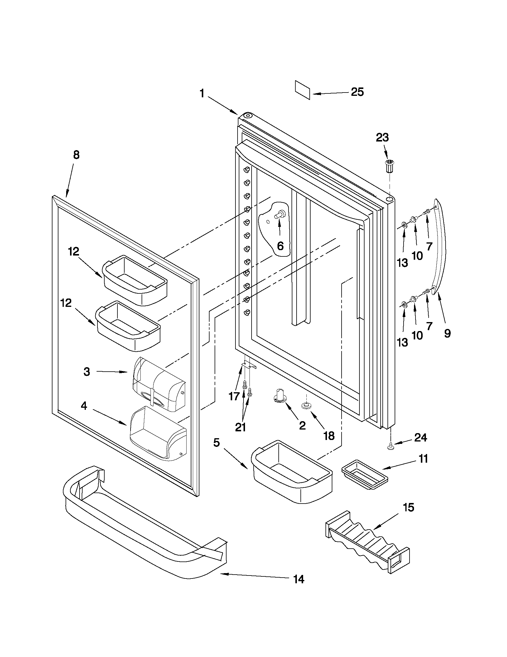 KitchenAid KBLA20EMSS00 refrigerator door parts diagram