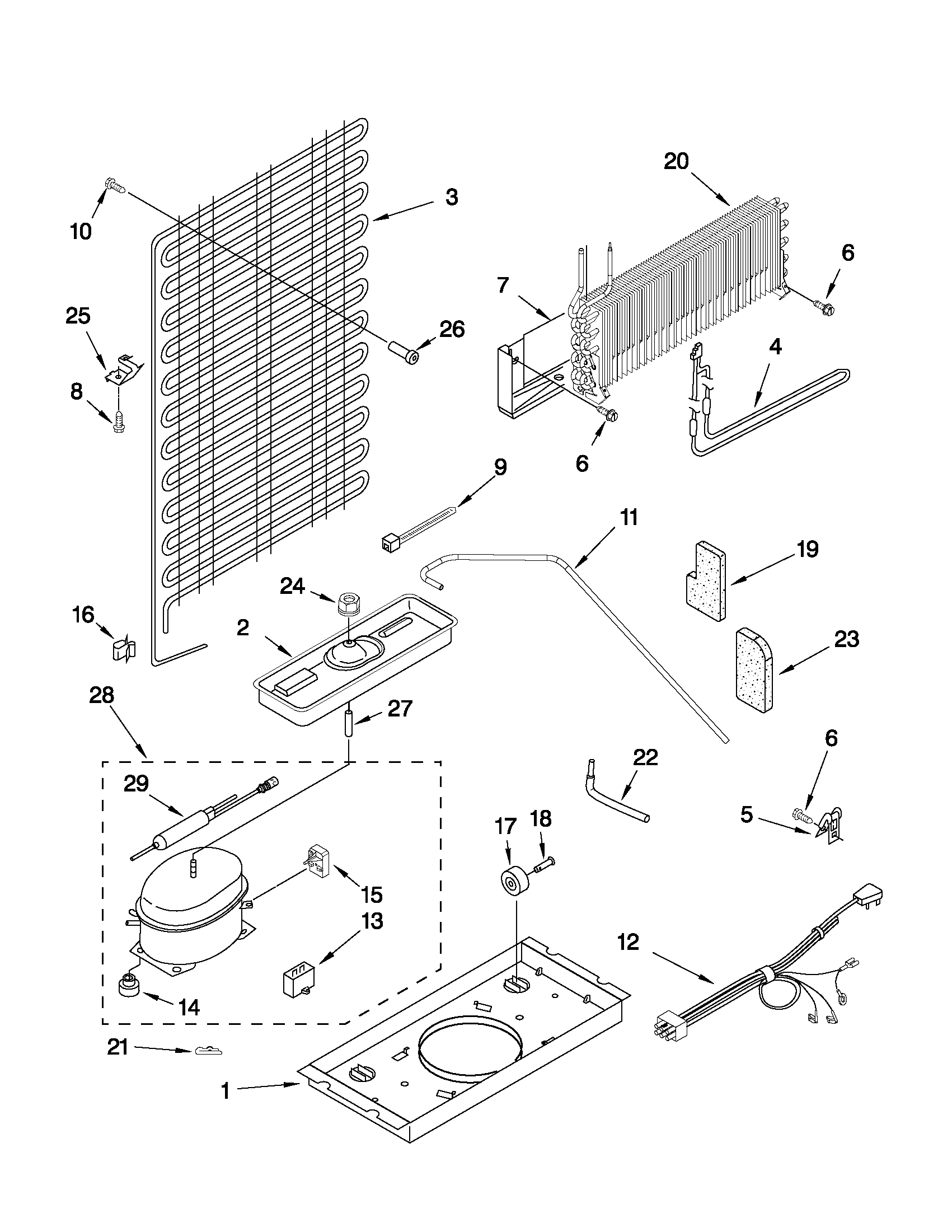 Whirlpool W4TXNWFWB01 unit parts diagram