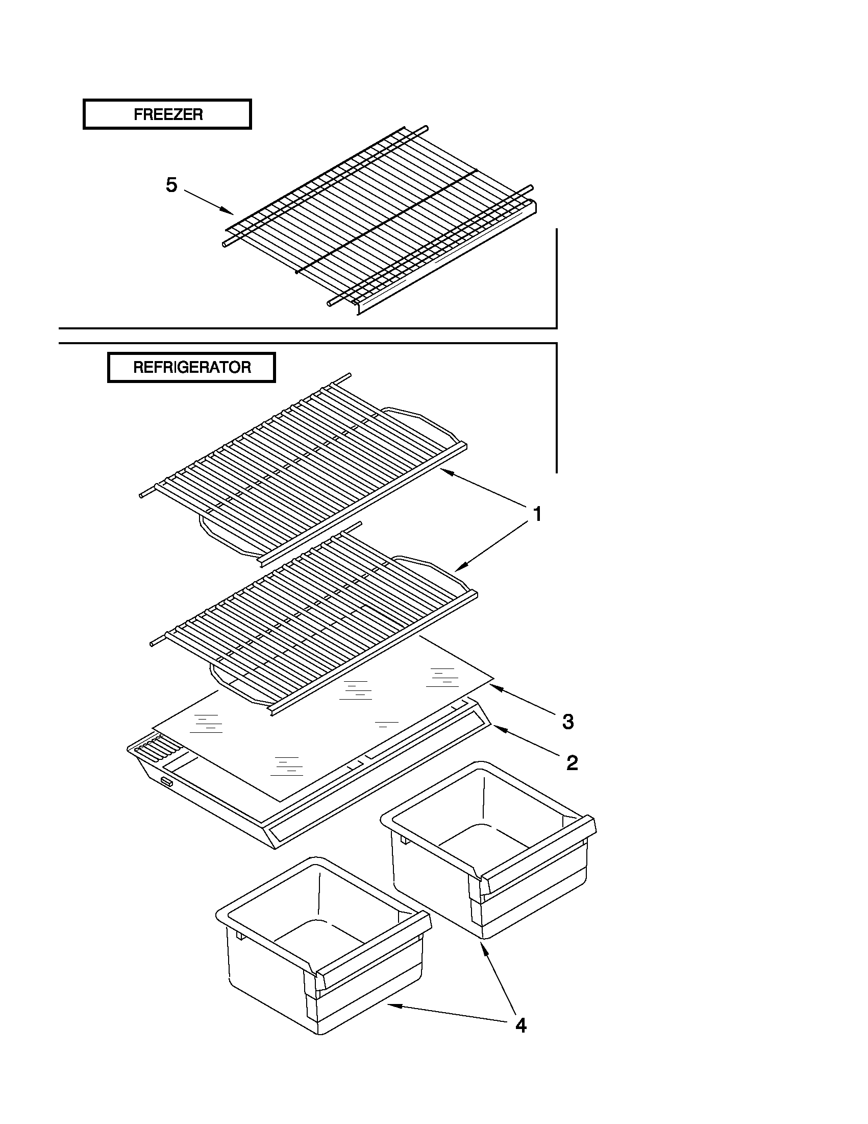 Whirlpool W4TXNWFWB01 shelf parts diagram