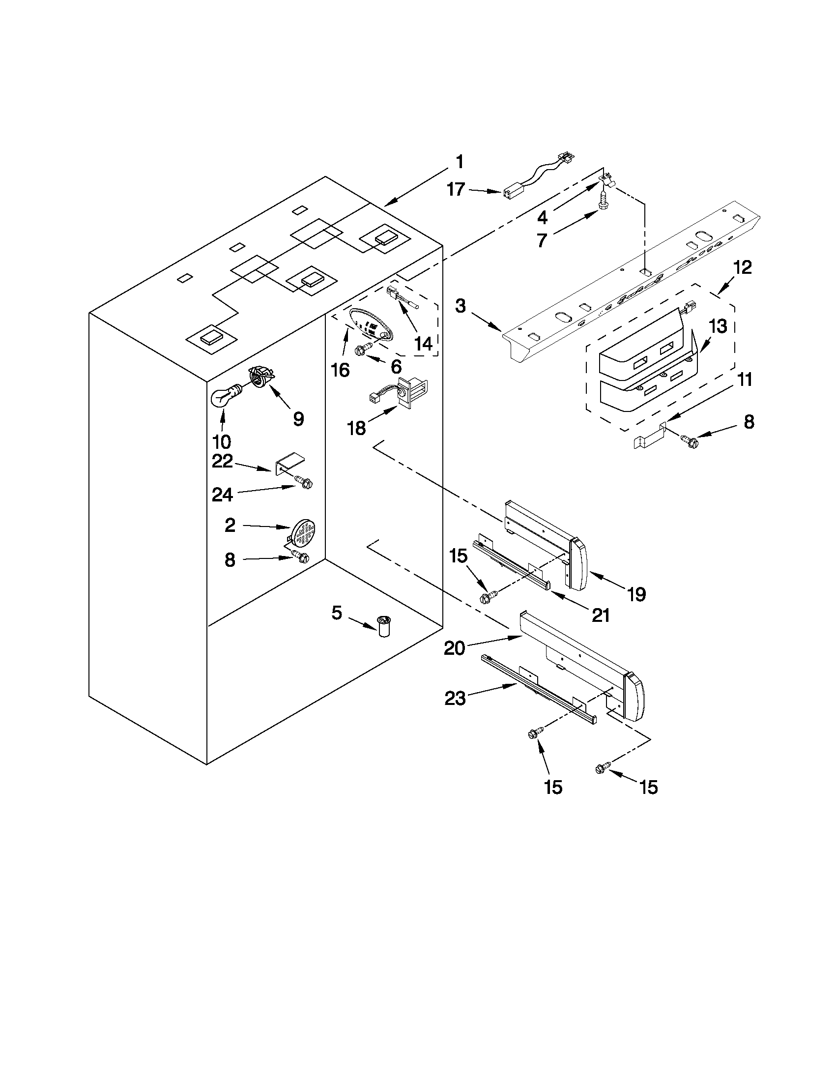 KitchenAid KBRO36FTX04 refrigerator liner parts diagram