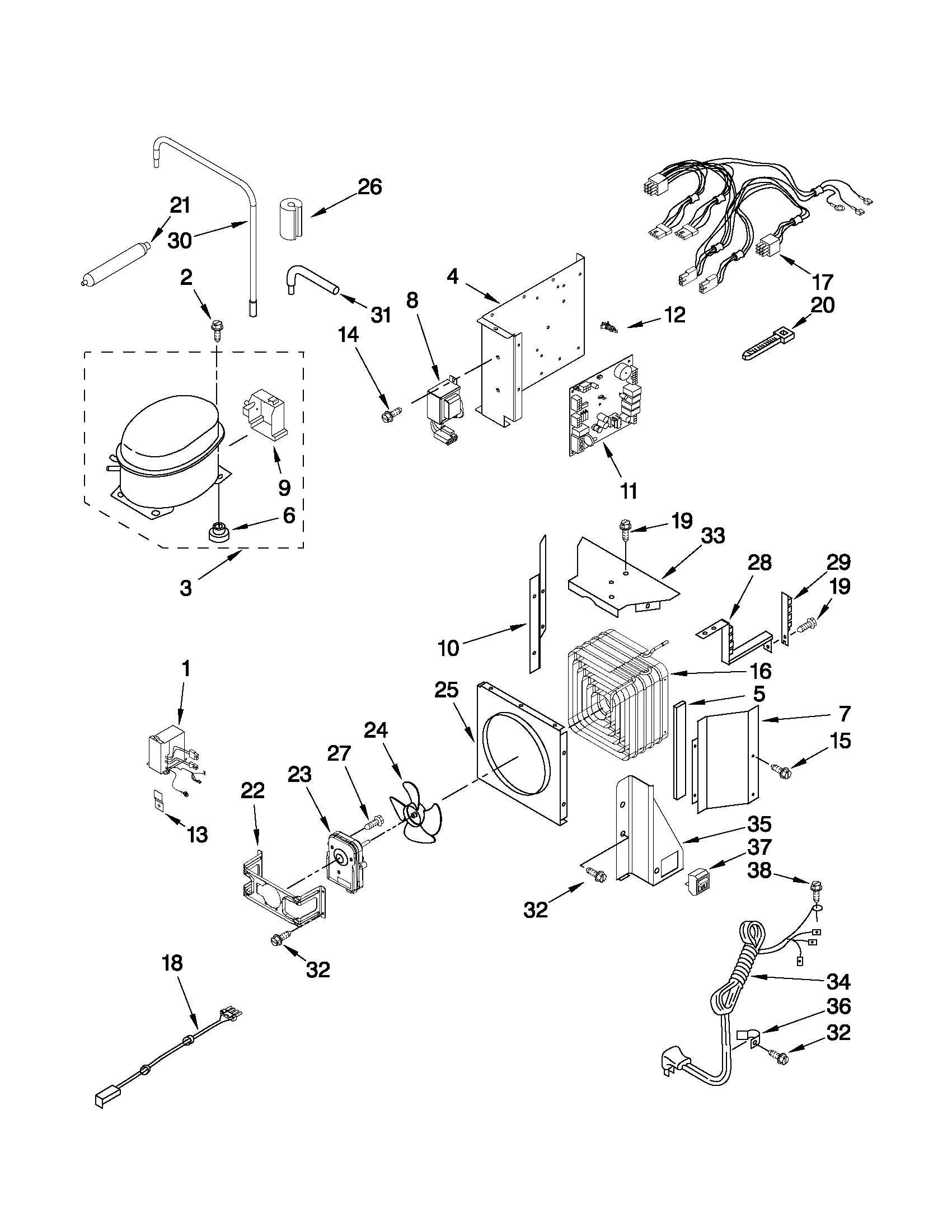 KitchenAid KBRO36FTX04 upper unit parts diagram