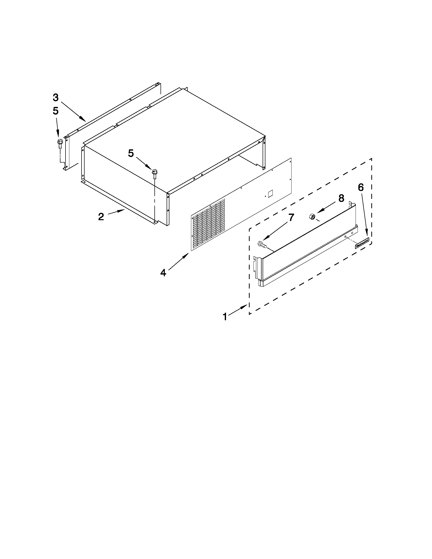 KitchenAid KBRC36FTS04 top grille and unit cover parts diagram