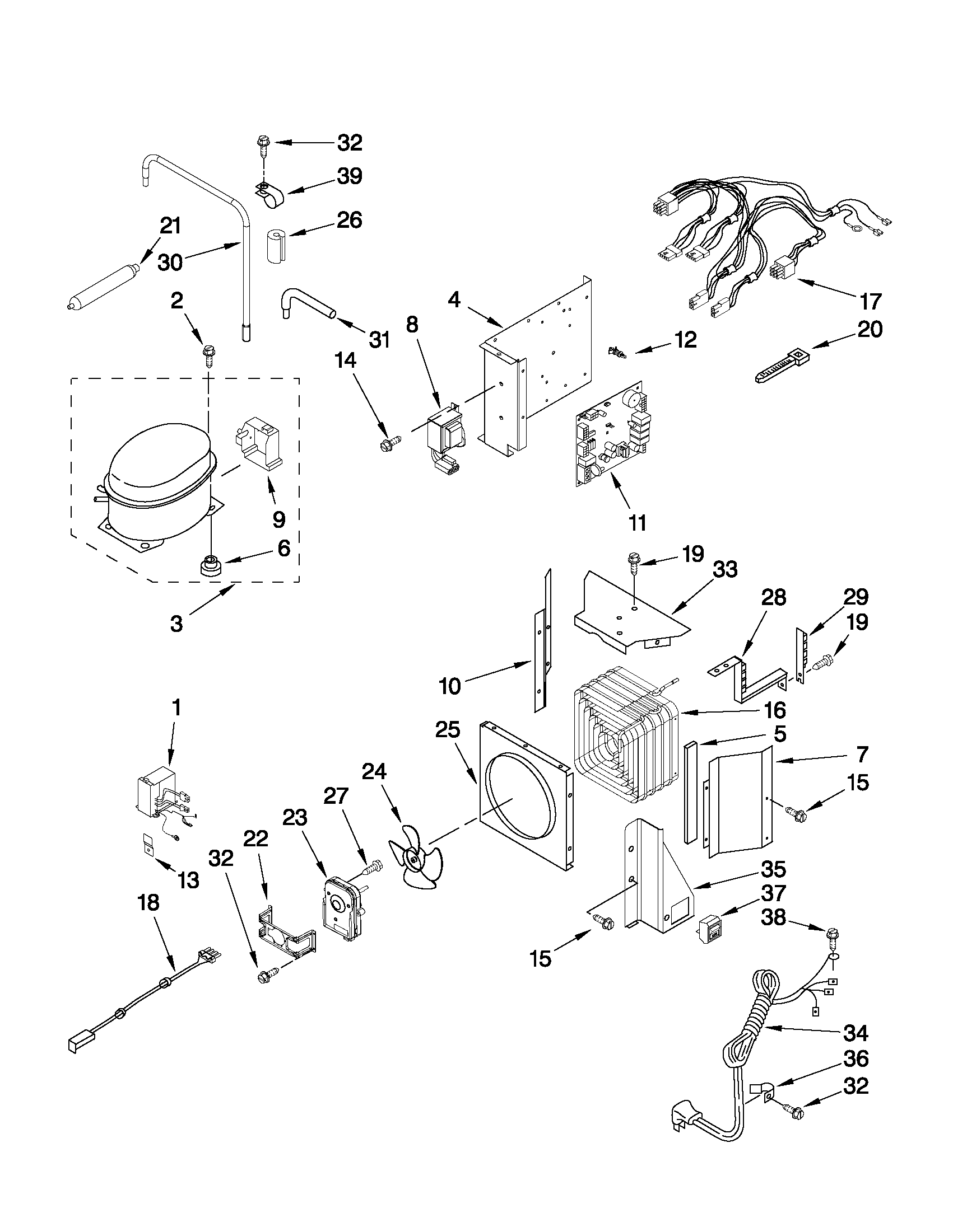 KitchenAid KBRC36FTS04 upper unit parts diagram