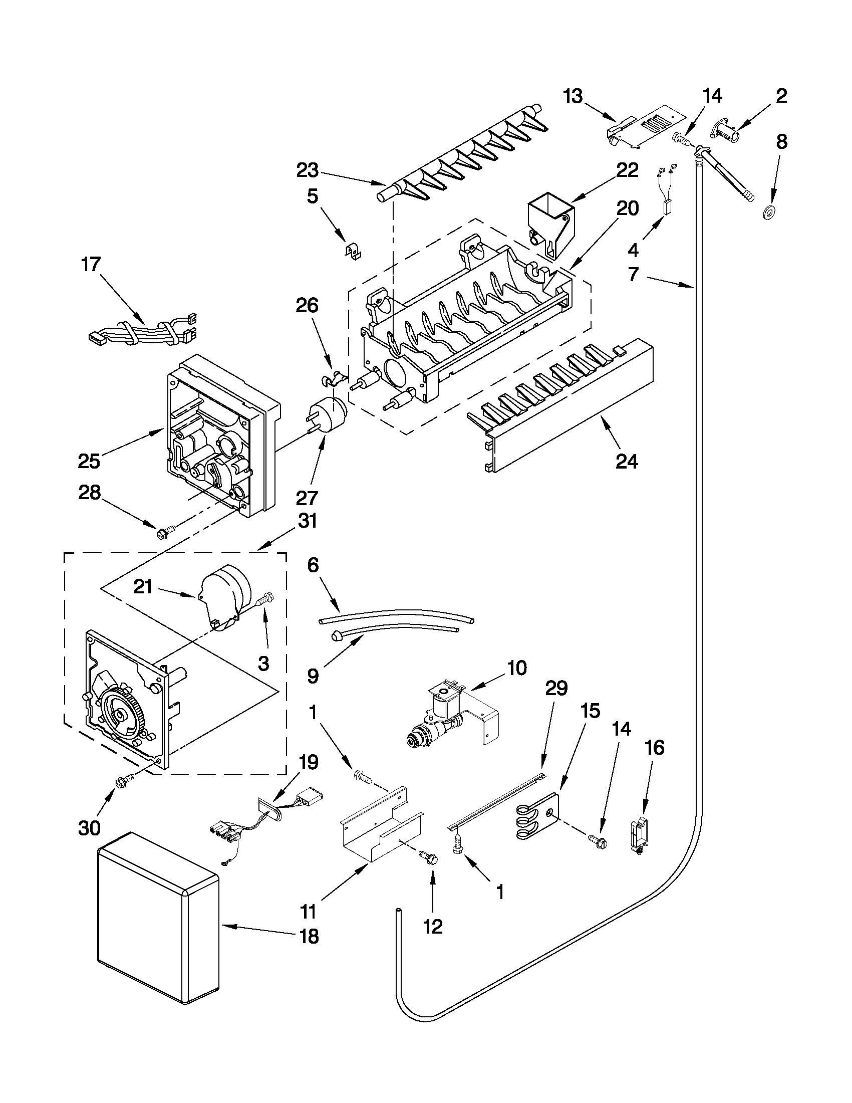 KitchenAid KBRC36FTS04 icemaker parts diagram