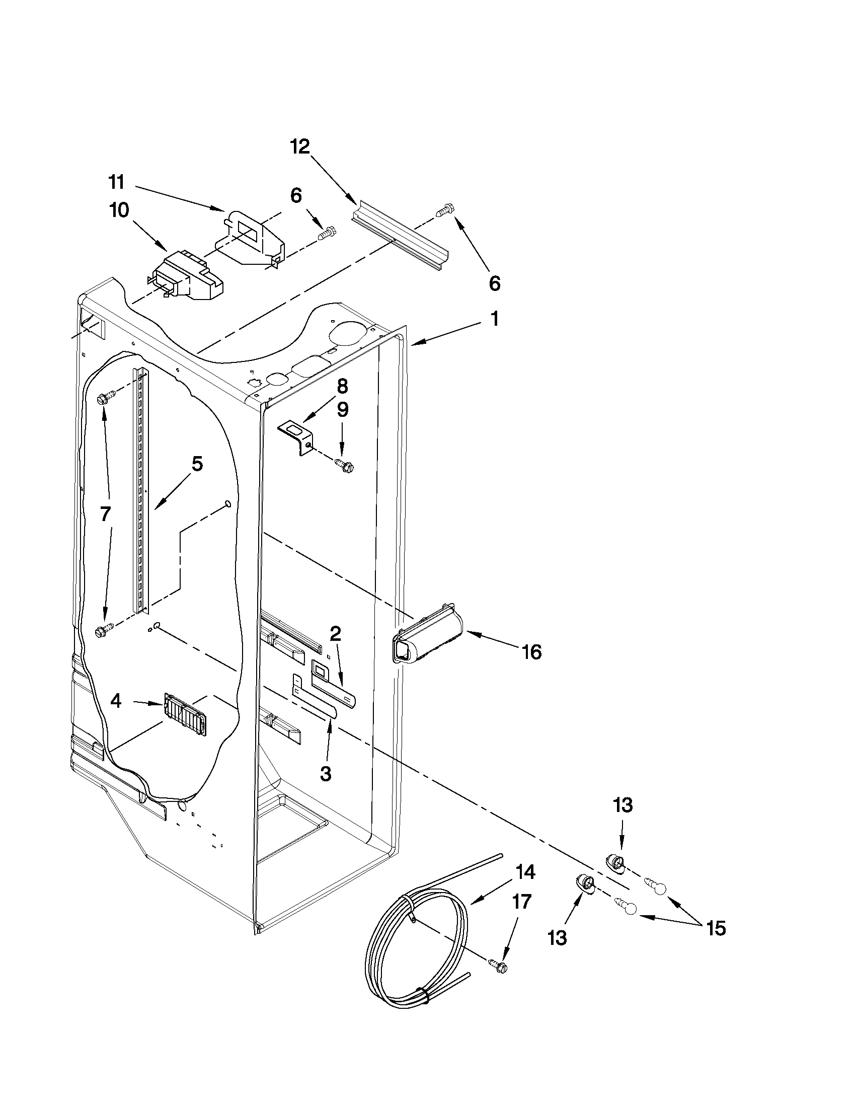 KitchenAid KSRG25FVMS05 refrigerator liner parts diagram