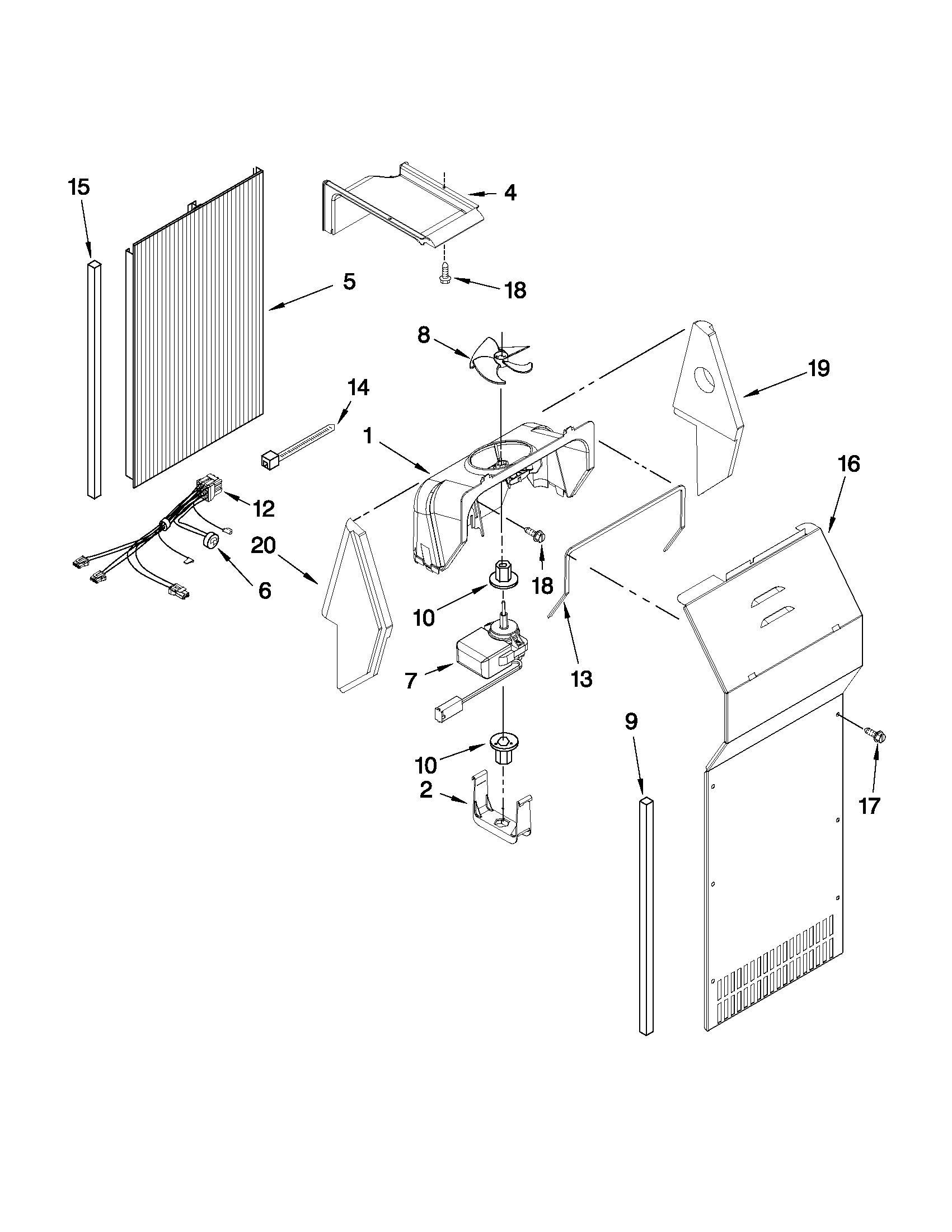 KitchenAid KSRG25FVMS05 air flow parts diagram