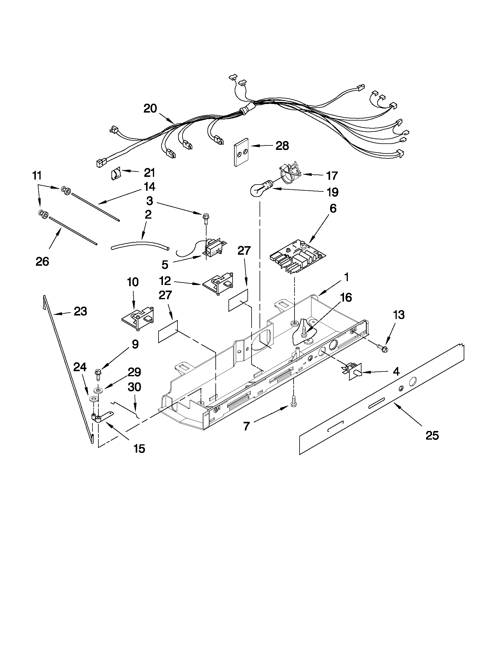 KitchenAid KSRG25FVMS05 control parts diagram