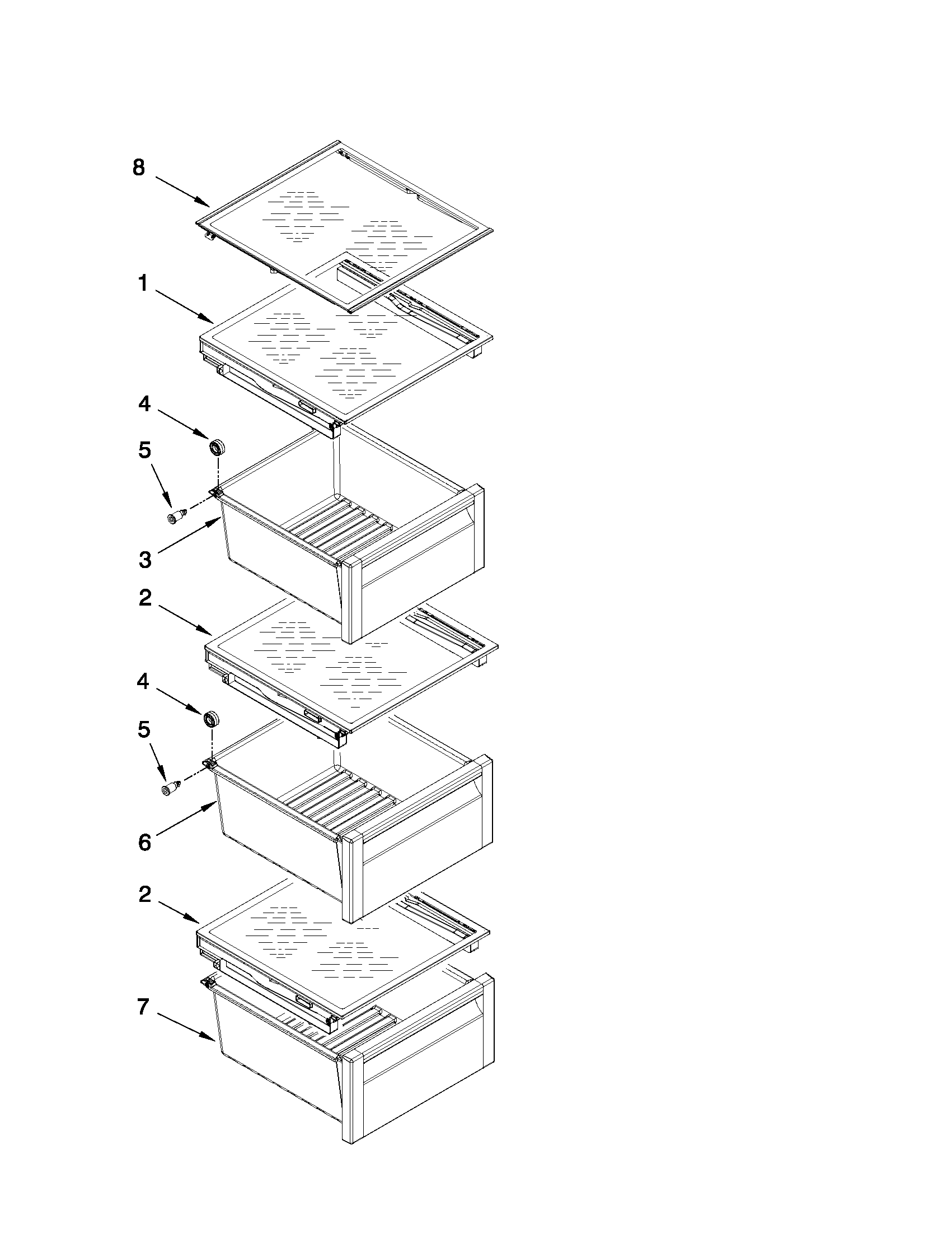Whirlpool 7GSC22C6XY01 refrigerator shelf parts diagram