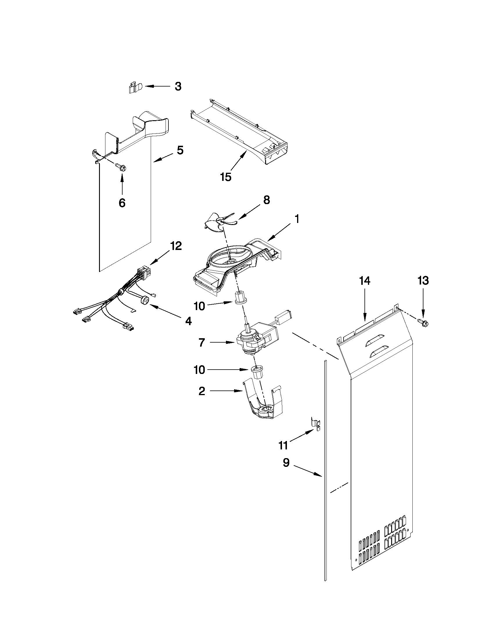 Whirlpool 7GSC22C6XY01 air flow parts diagram