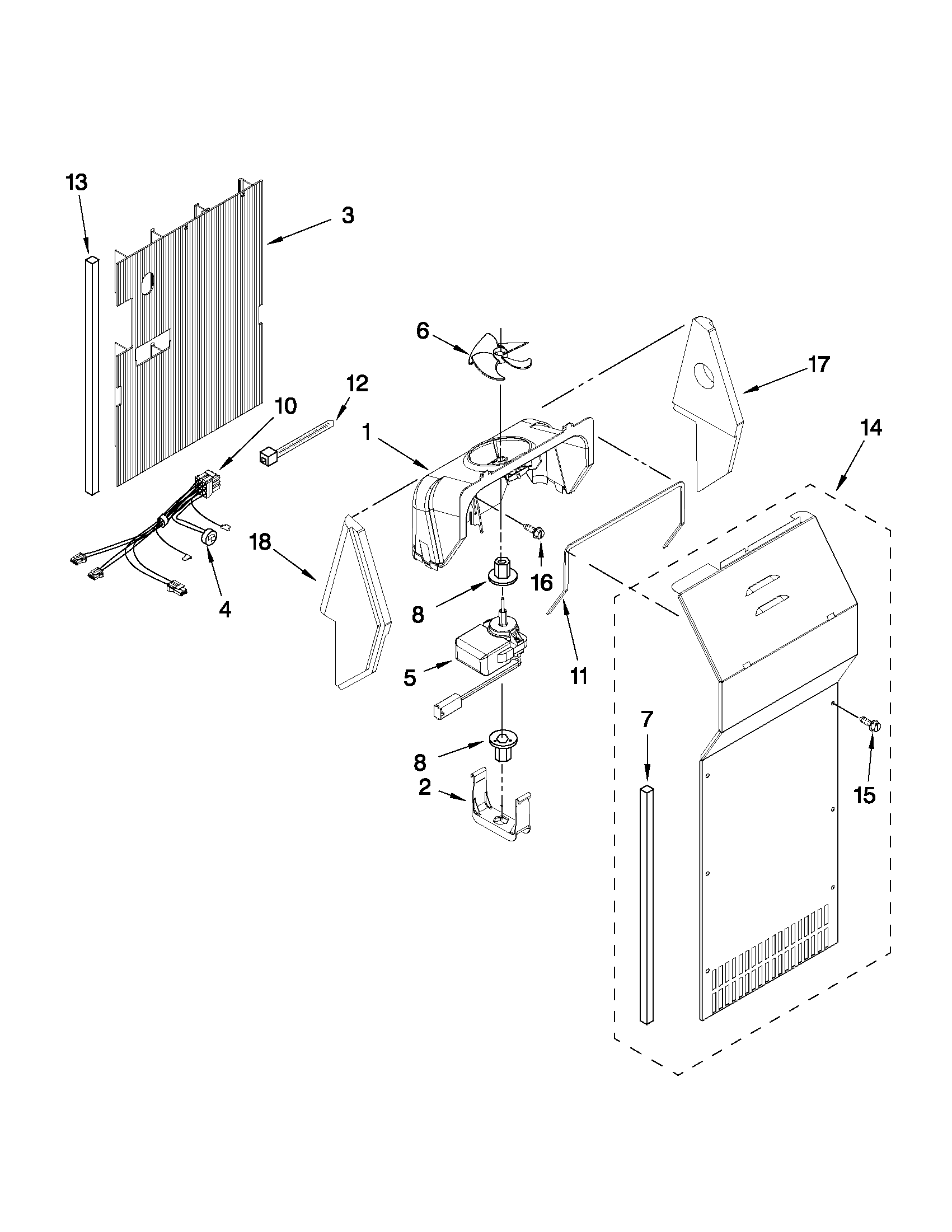 Whirlpool 6GD25DCXHS14 air flow parts diagram