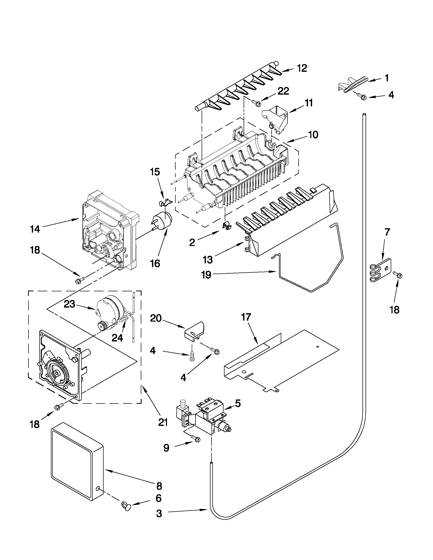 Whirlpool 6GD25DCXHS14 icemaker parts diagram