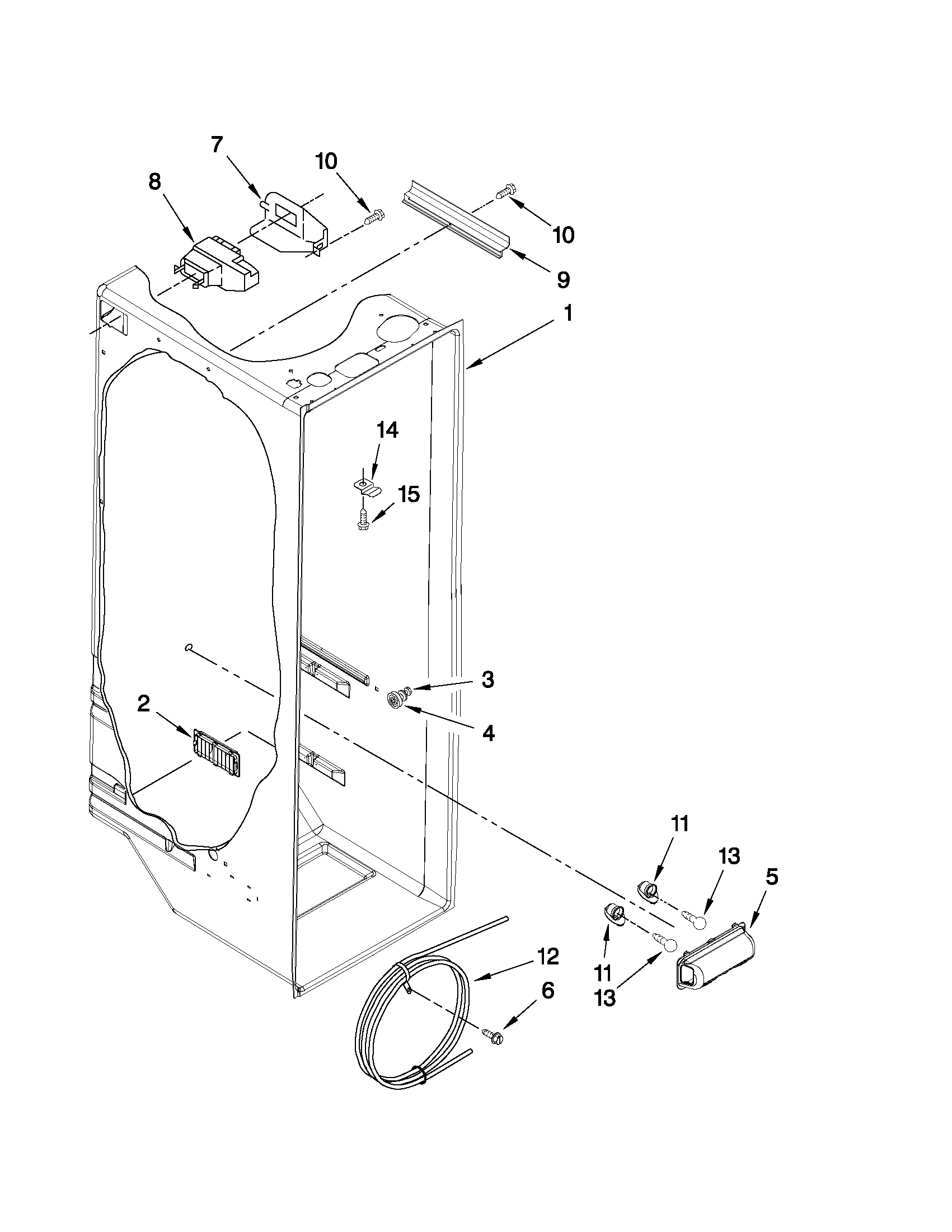 Whirlpool ED5PVEXWS10 refrigerator liner parts diagram