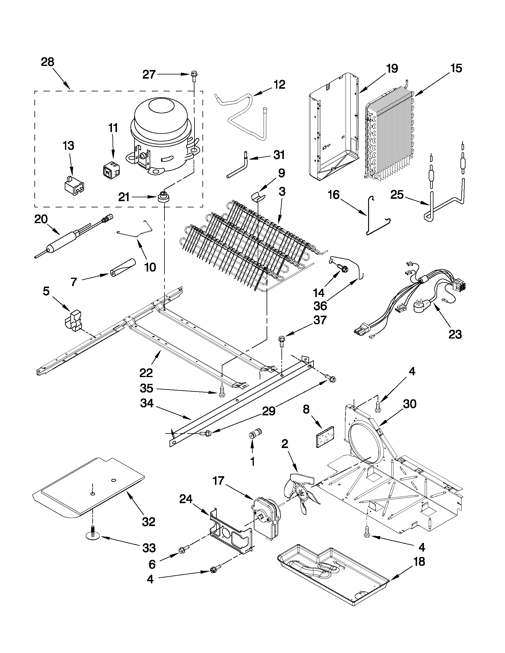 Whirlpool ED5PVEXWS10 unit parts diagram