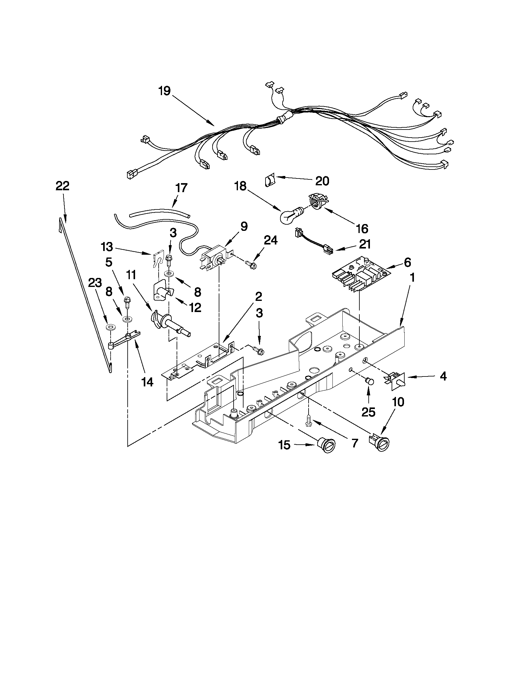 Whirlpool ED5PVEXWS10 control parts diagram