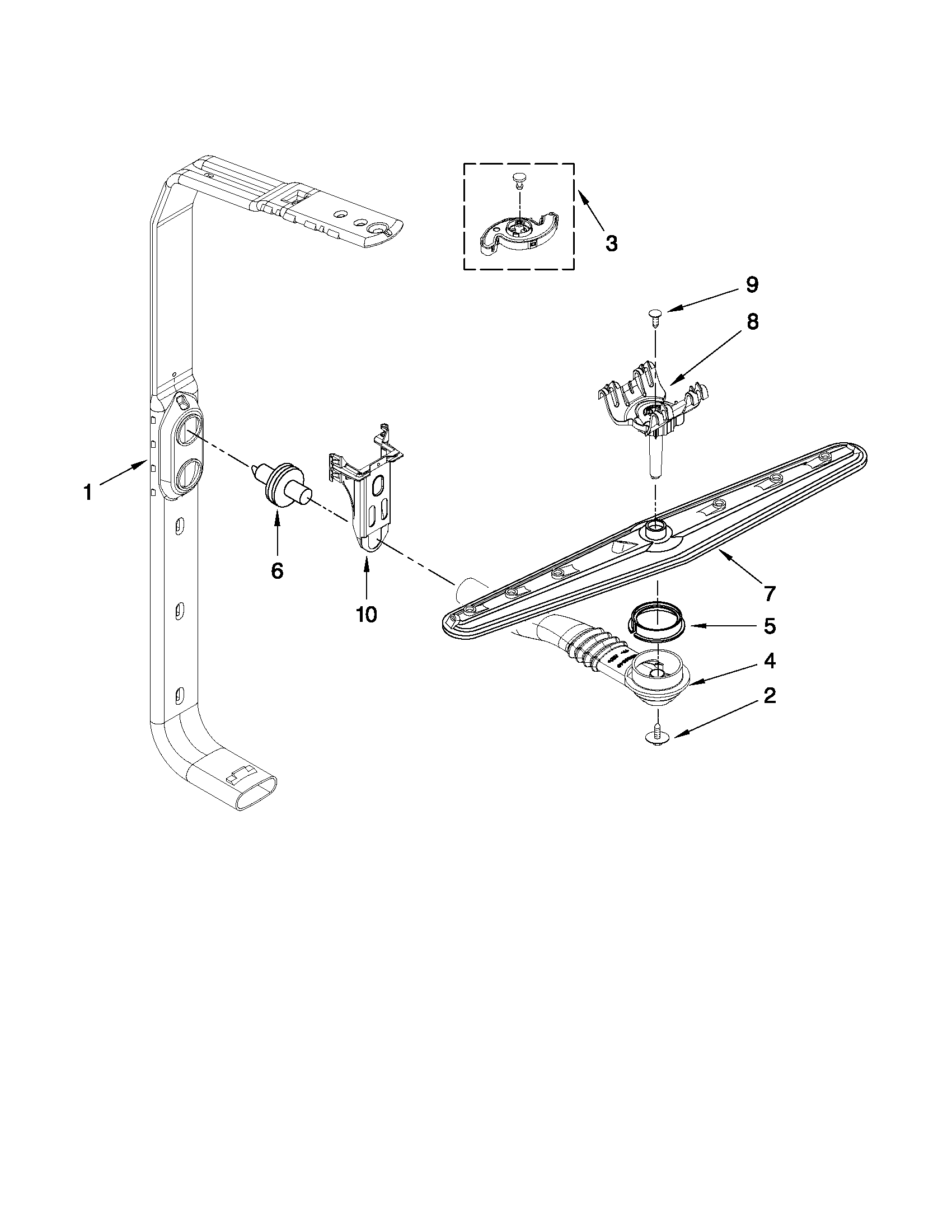 Maytag MDB7759AWB3 upper wash and rinse parts diagram