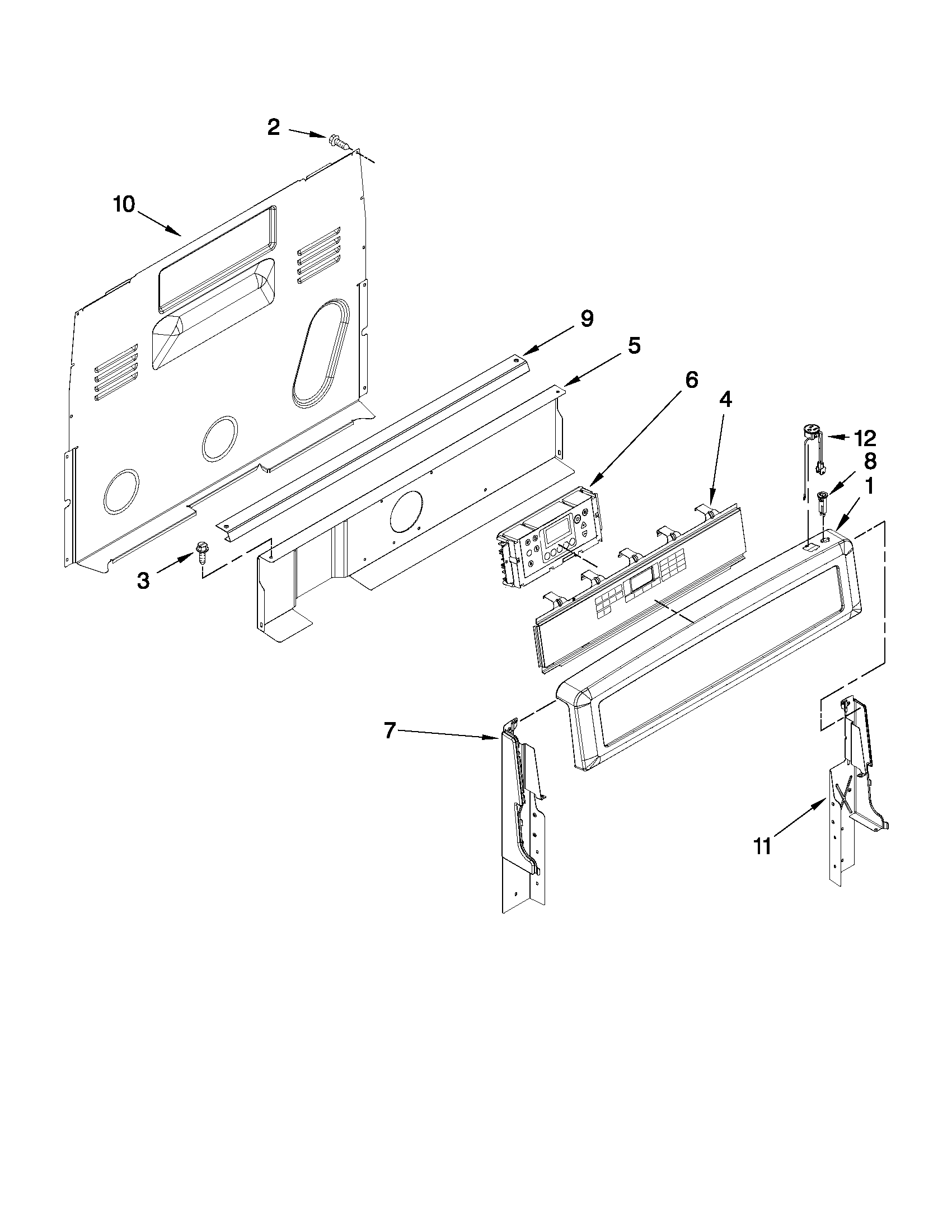 Maytag YMIR8890AS0 control panel parts diagram