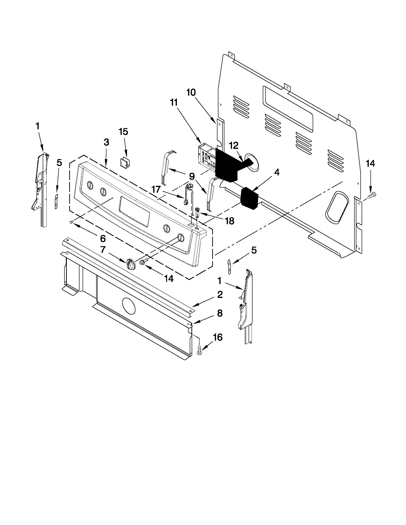 Maytag YMER7662WW2 control panel parts diagram