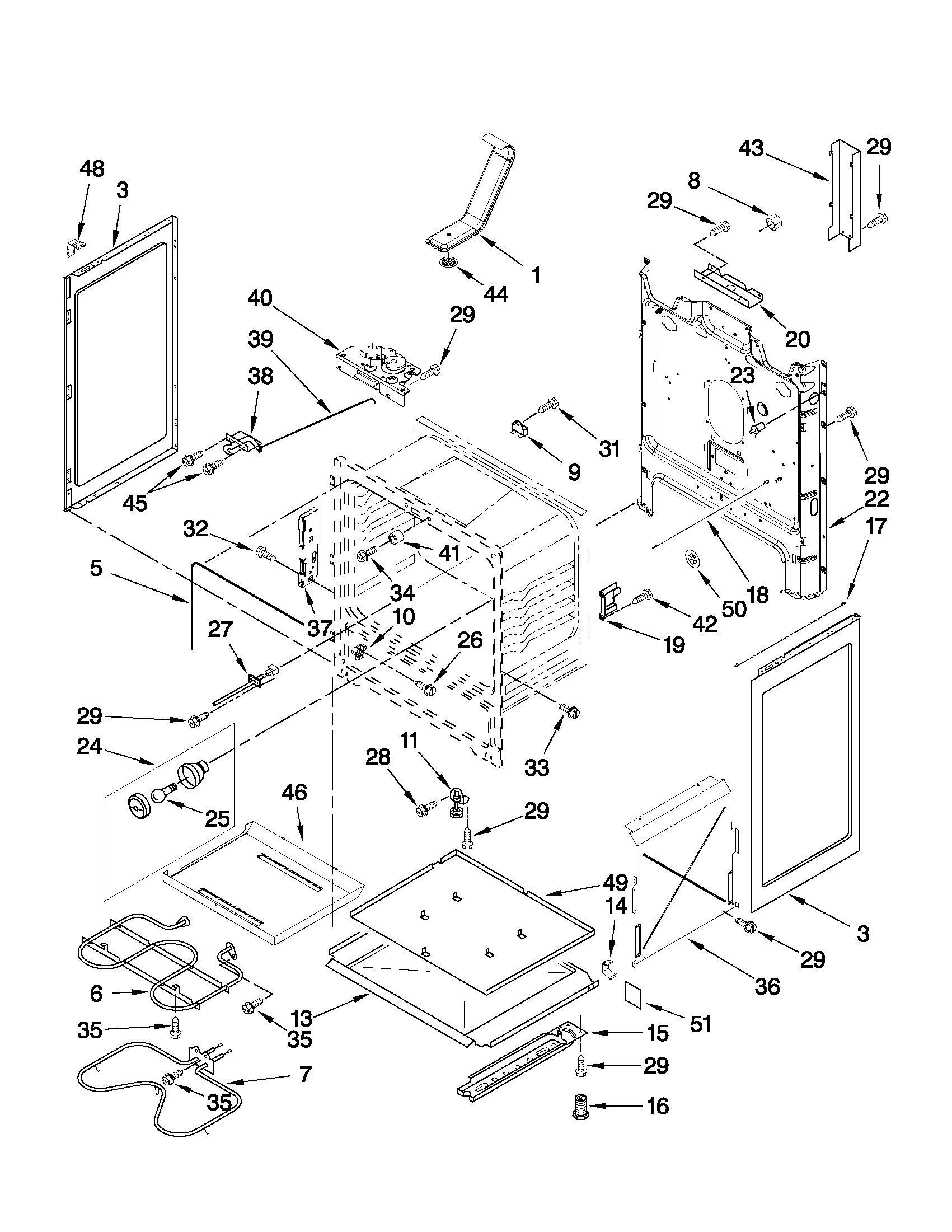 Maytag YMER7662WW2 chassis parts diagram