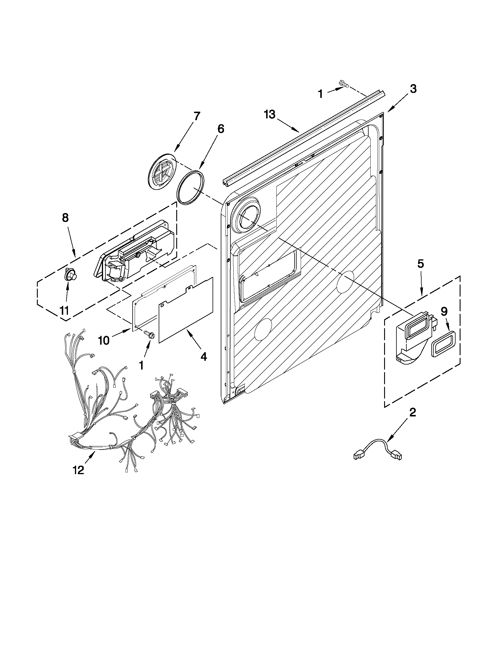 Maytag MDB6709AWW4 inner door parts diagram