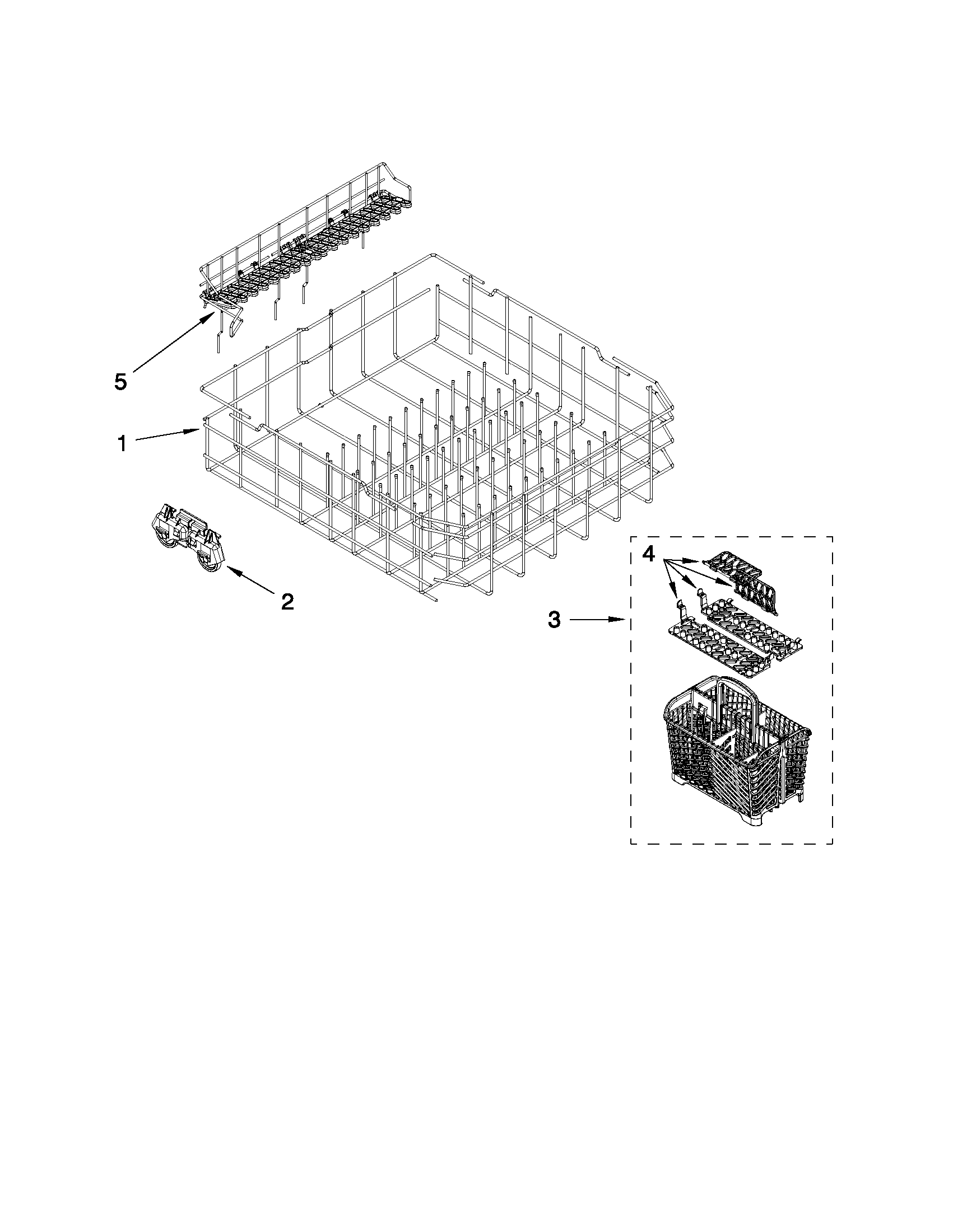 Maytag MDB6709AWW4 lower rack parts diagram