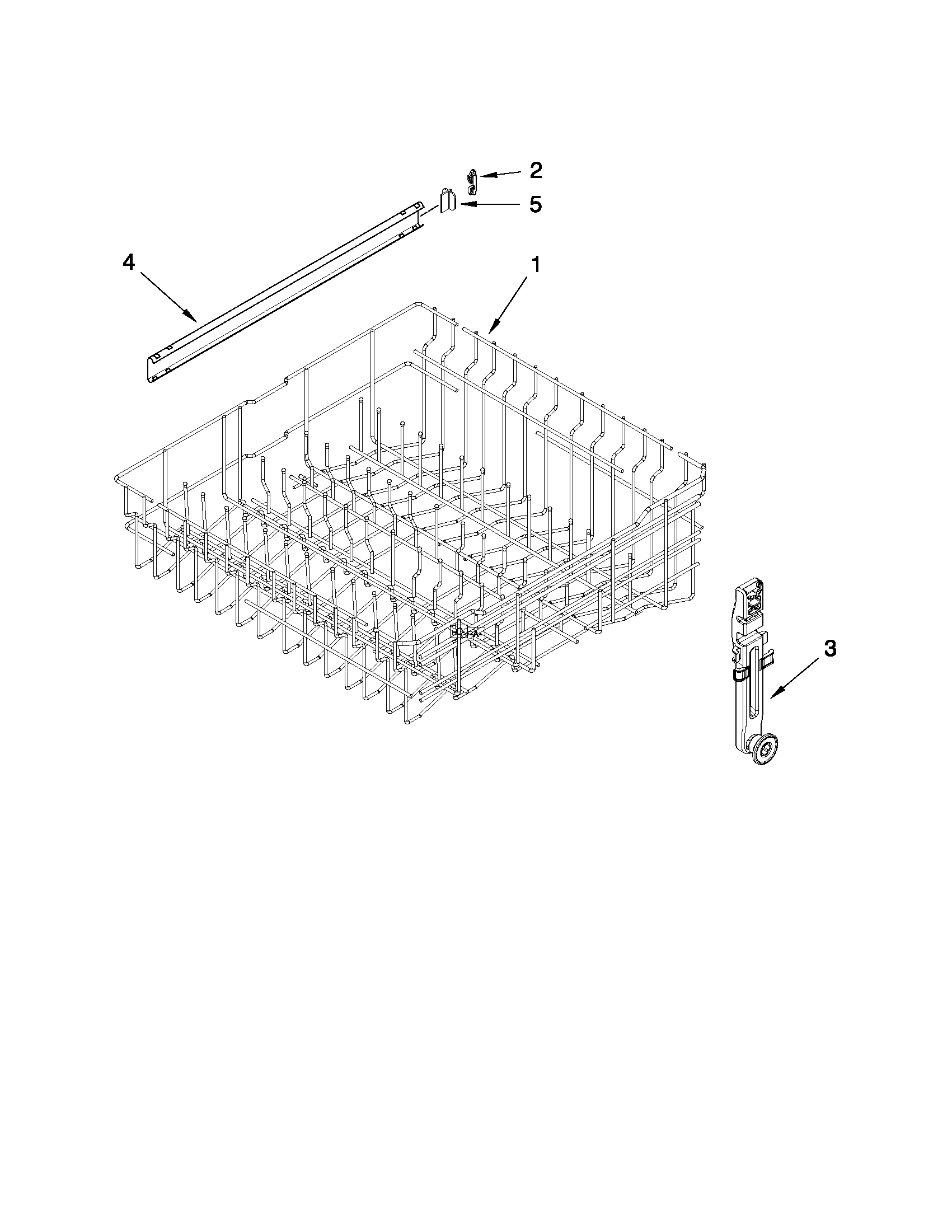 Maytag MDB6769AWW5 upper rack and track parts diagram
