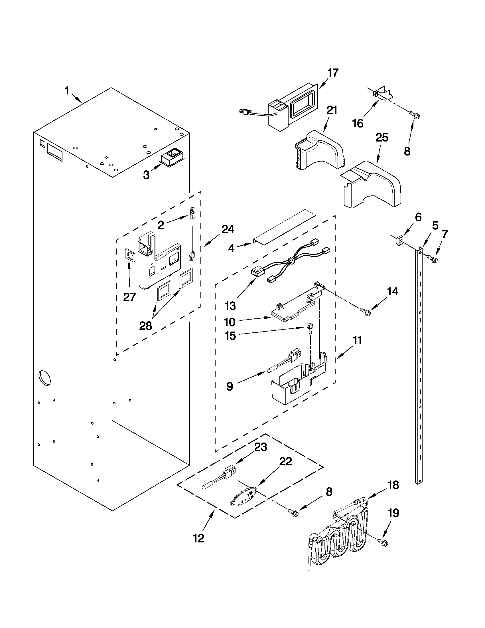 Jenn-Air JS42CXDUDB02 refrigerator liner parts diagram