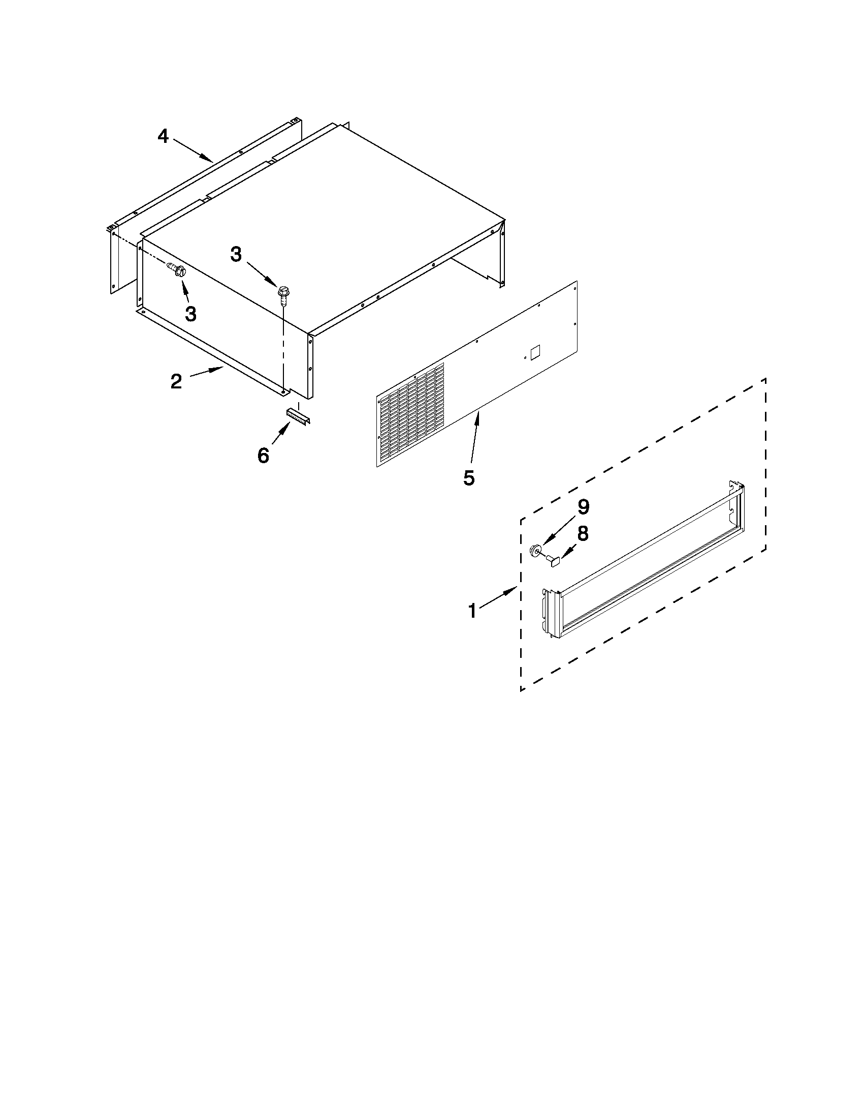 Jenn-Air JS42CXDUDB02 top grille and unit cover parts diagram
