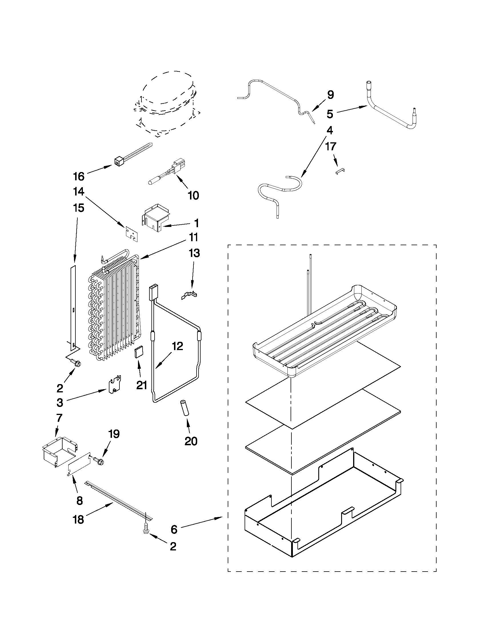 Jenn-Air JS42CXDUDB02 lower unit and tube parts diagram