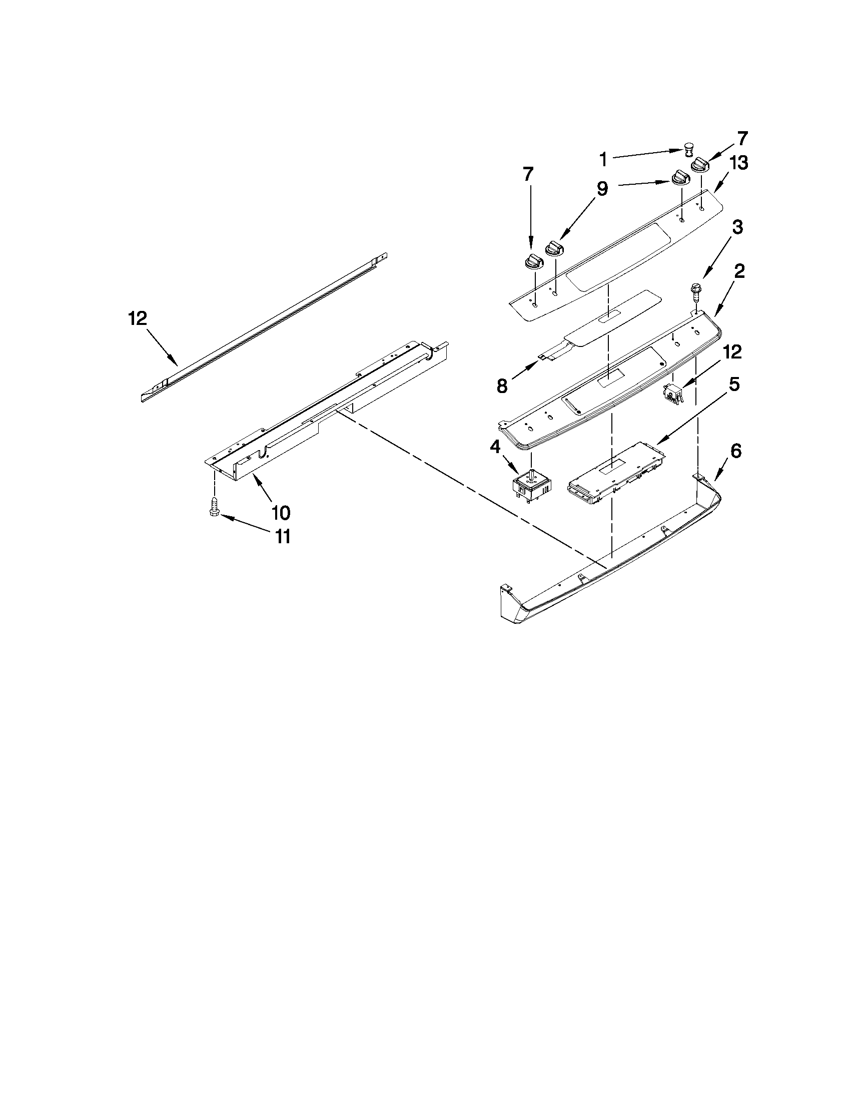 Whirlpool GY399LXUS04 control panel parts diagram