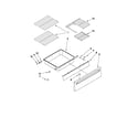 Whirlpool GY399LXUB04 drawer and rack parts diagram