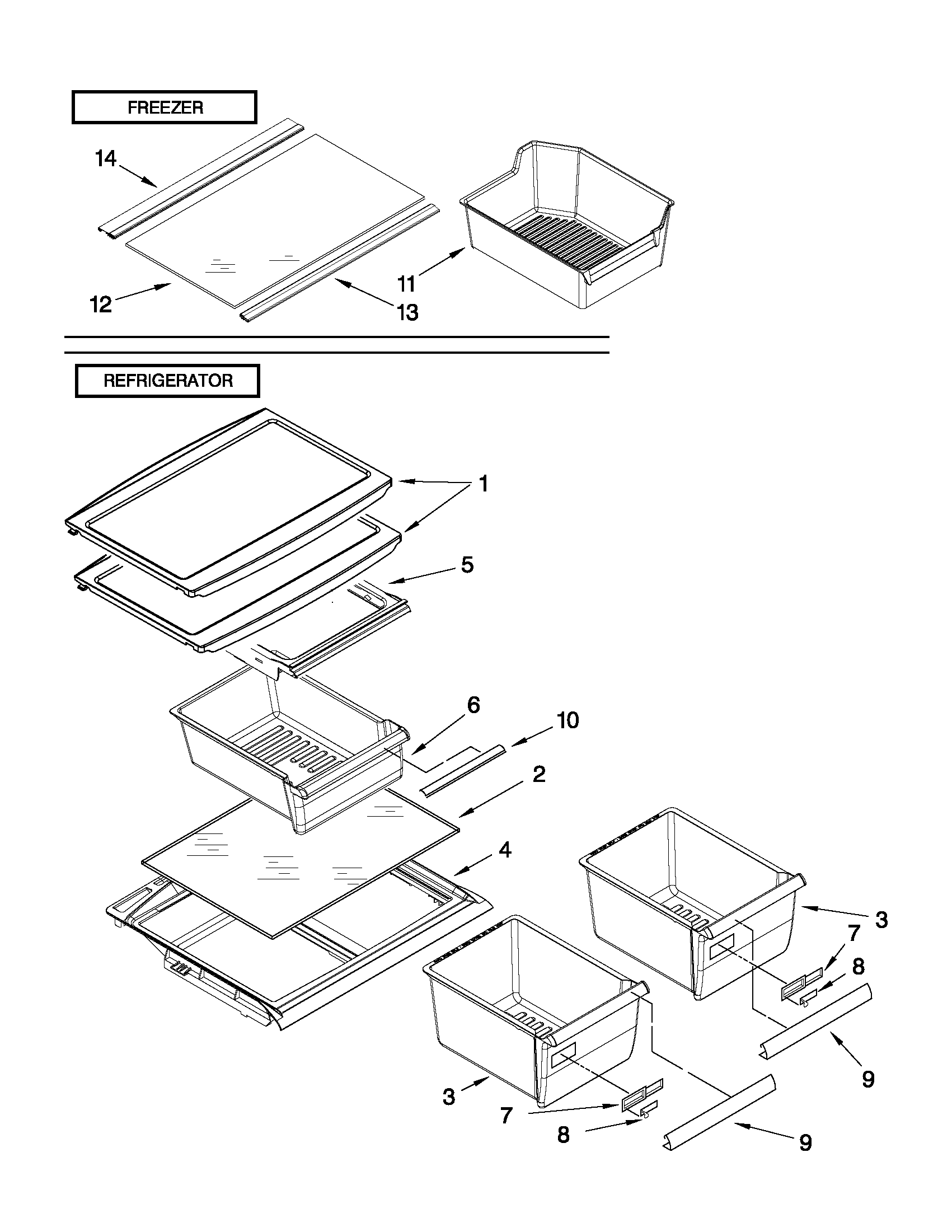 Whirlpool W8FXNGMWQ00 shelf parts diagram